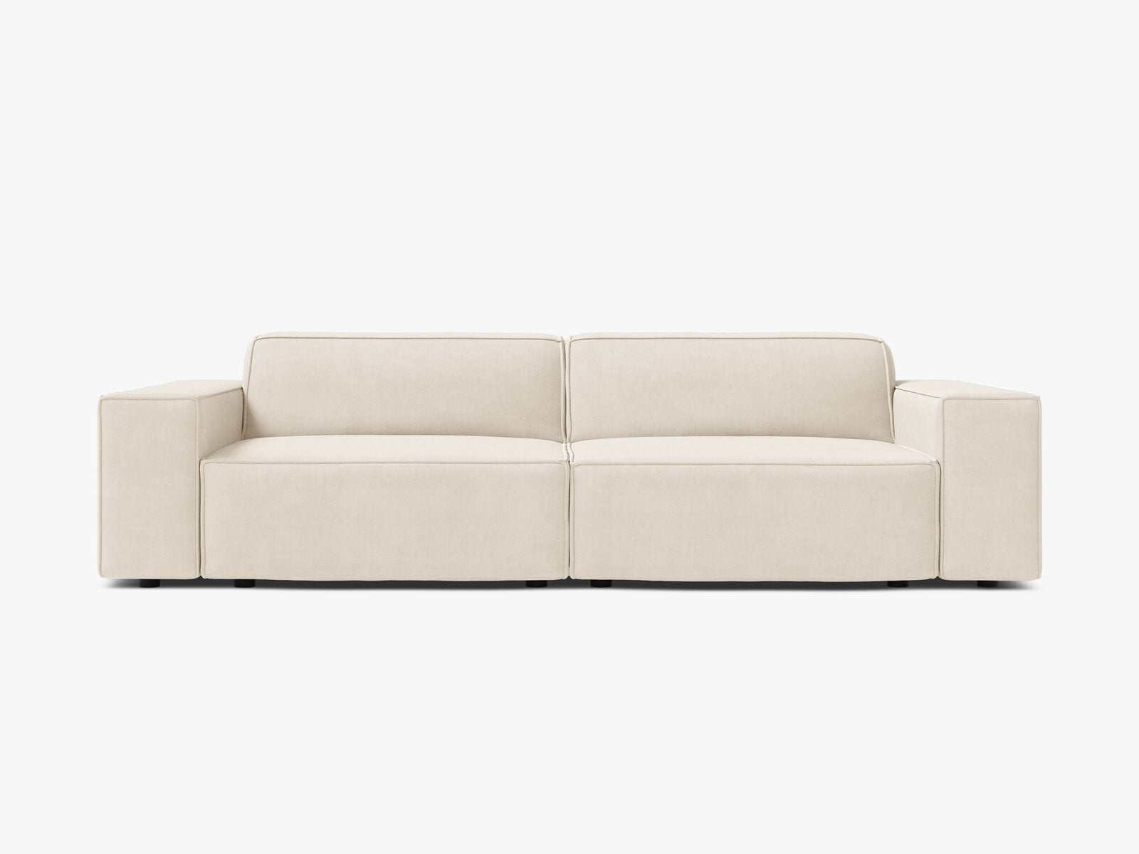 Micadoni 3-Sitzer Sofa Jodie Samt Bluvel Helles Beige