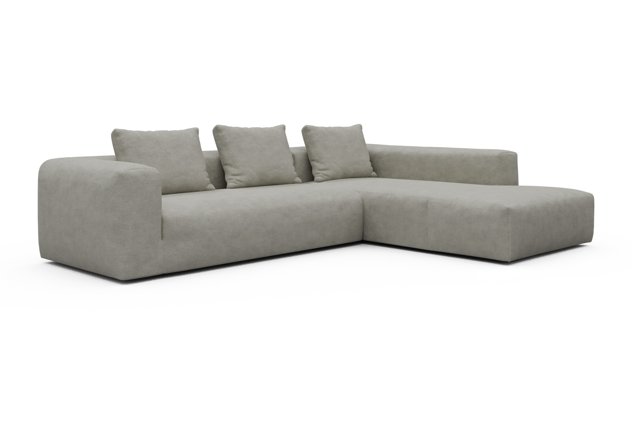 Ecksofa Fred Relax-Ecke rechts mit 2,5-Sitzer Carreno-Moon-Stone-White