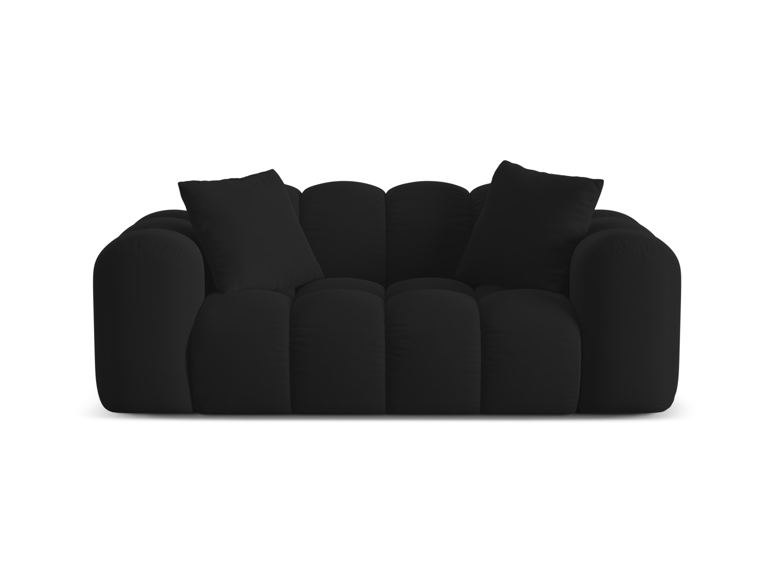 Cosmopolitan Design Sofa Treno 2-Sitzer Samt Bluvel Schwarz
