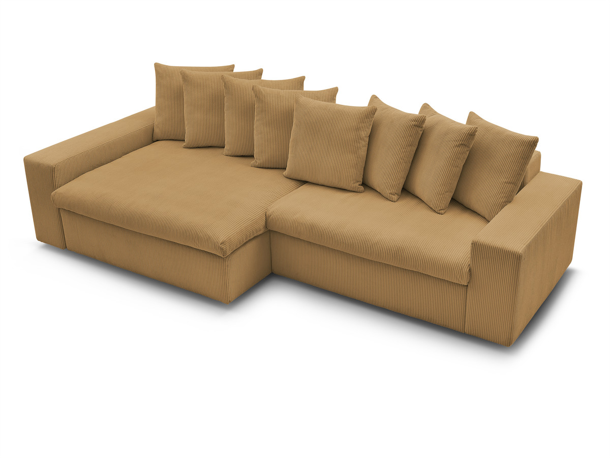 Bobochic Enore Ecksofa 330 × 157 cm Cordsamt Gelb Ecke links