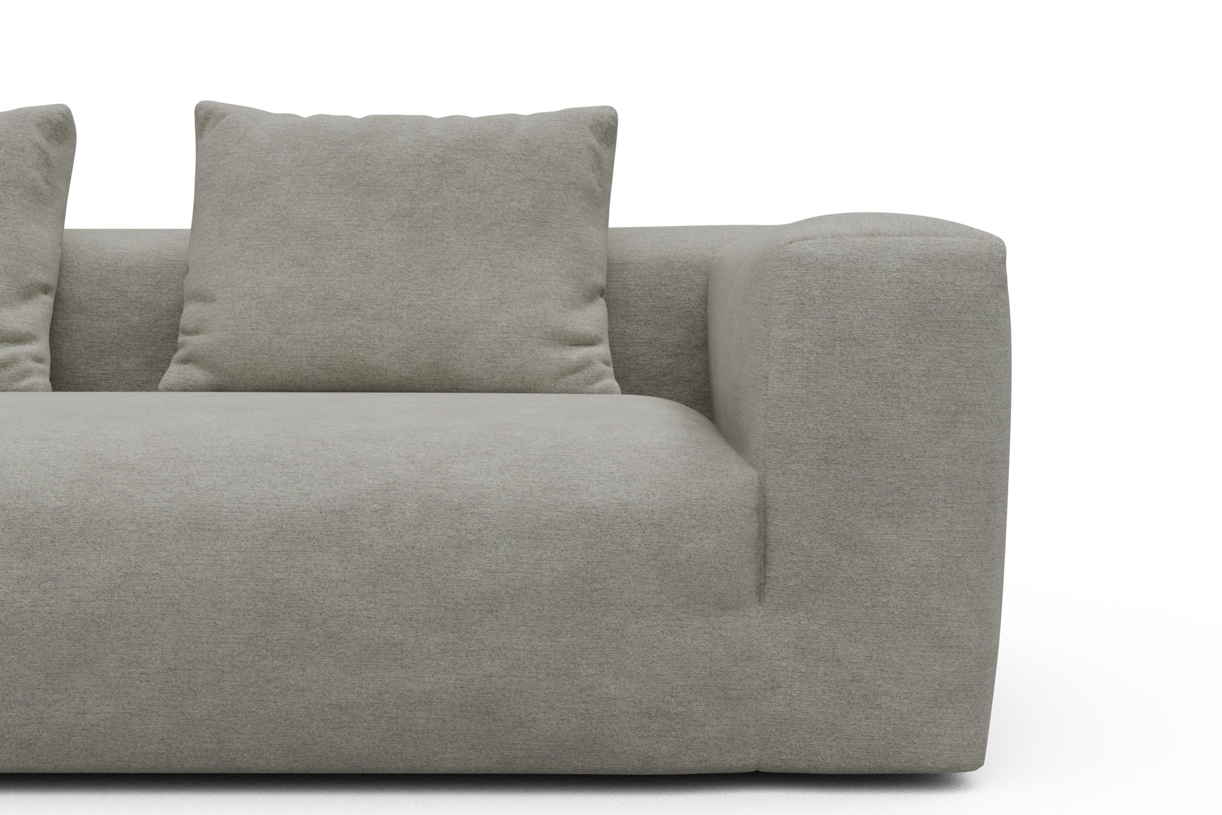 Wohnlandschaft Fred mit 2-Sitzer und Chaiselongue beidseitig Carreno-Moon-Stone-White