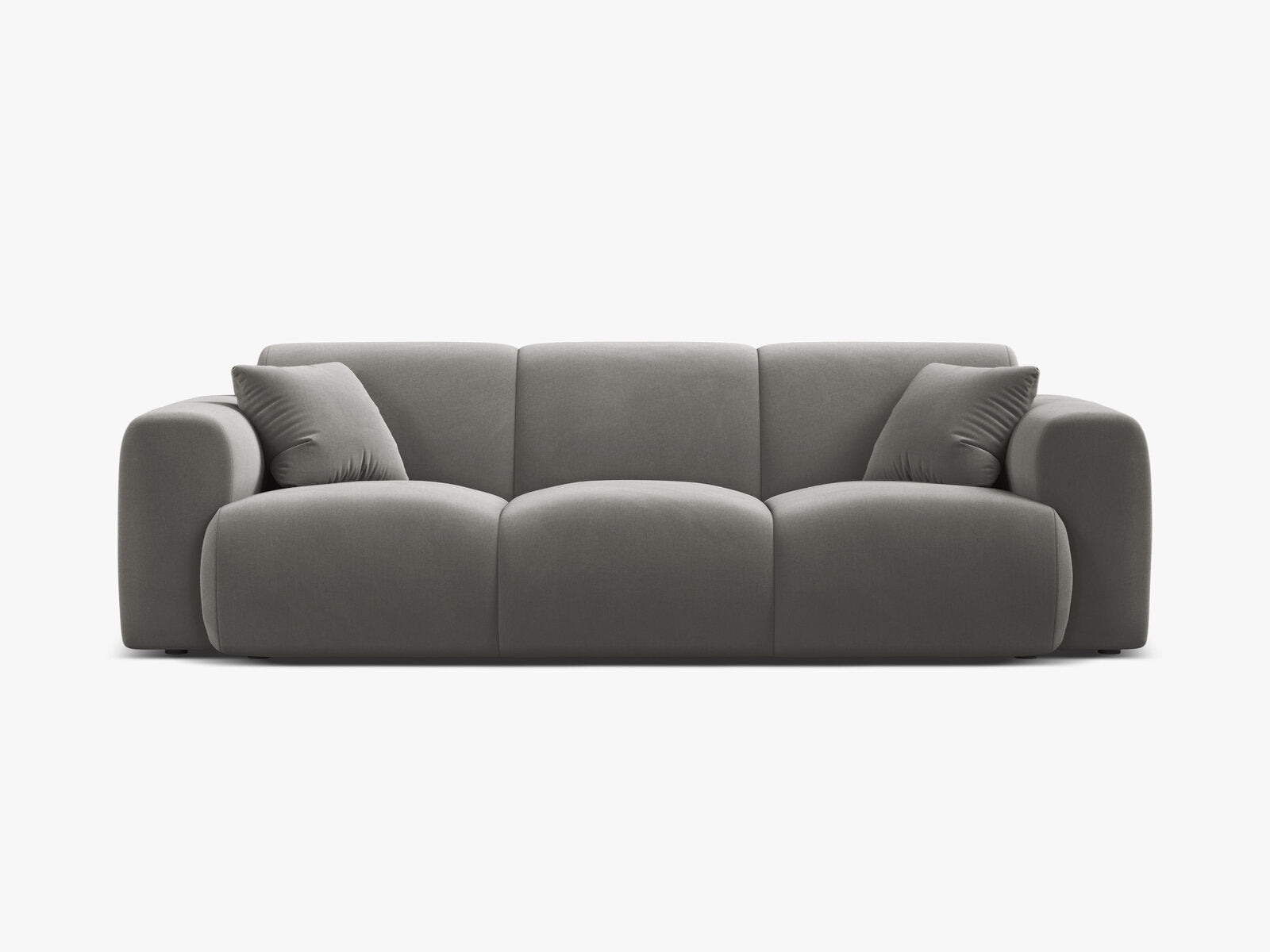 Micadoni Sofa Molino 3-Sitzer Samt Casino Grau