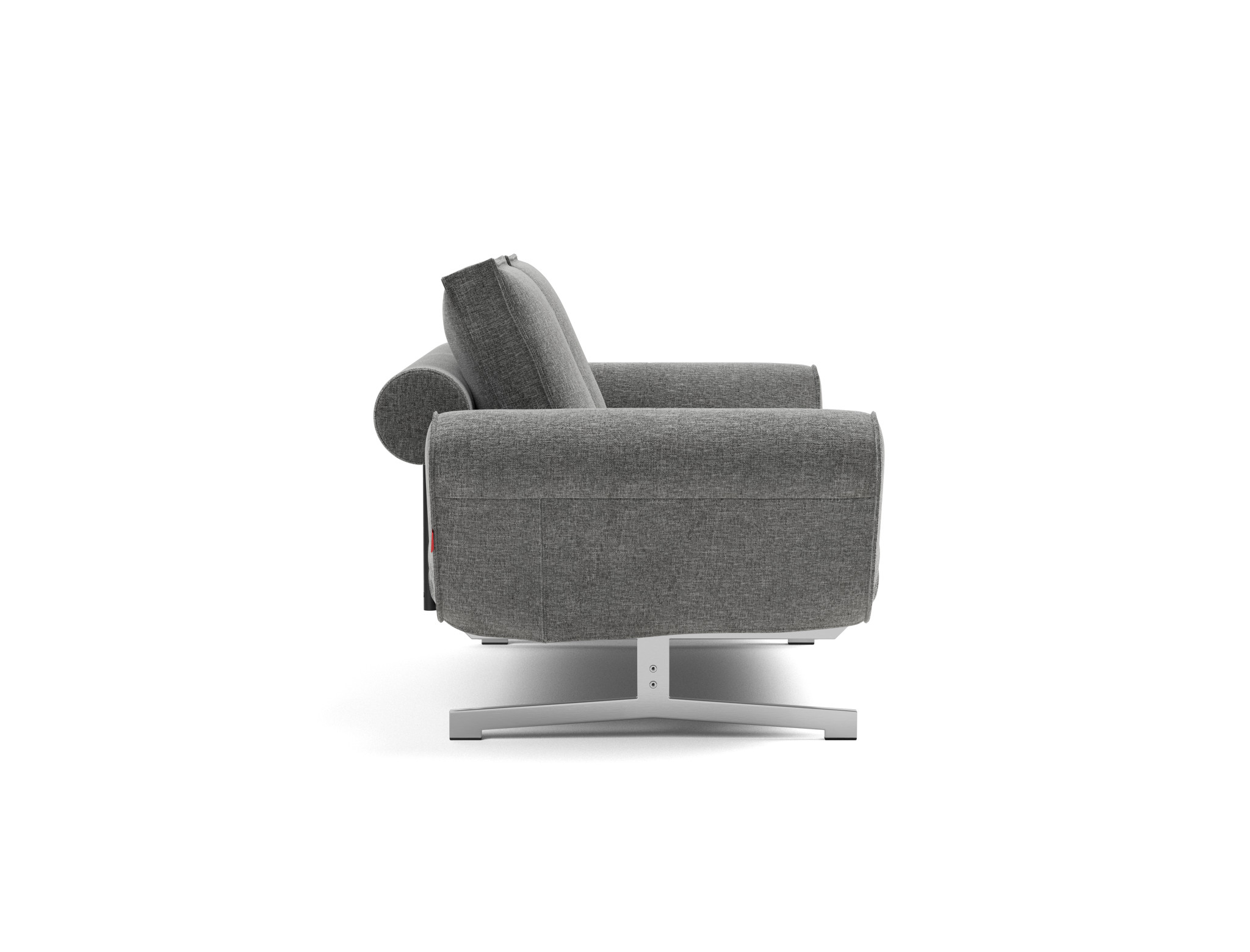 Tagesbett Ghia Strukturierter Stoff Twist 563-Charcoal Beine Chrom