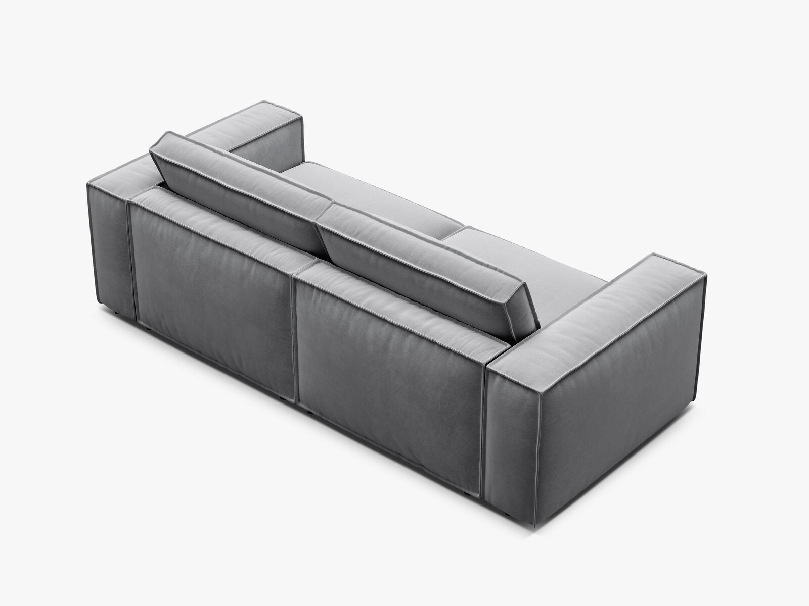 Micadoni modulares Sofa Pola 3-Sitzer Samt Salvador Grau