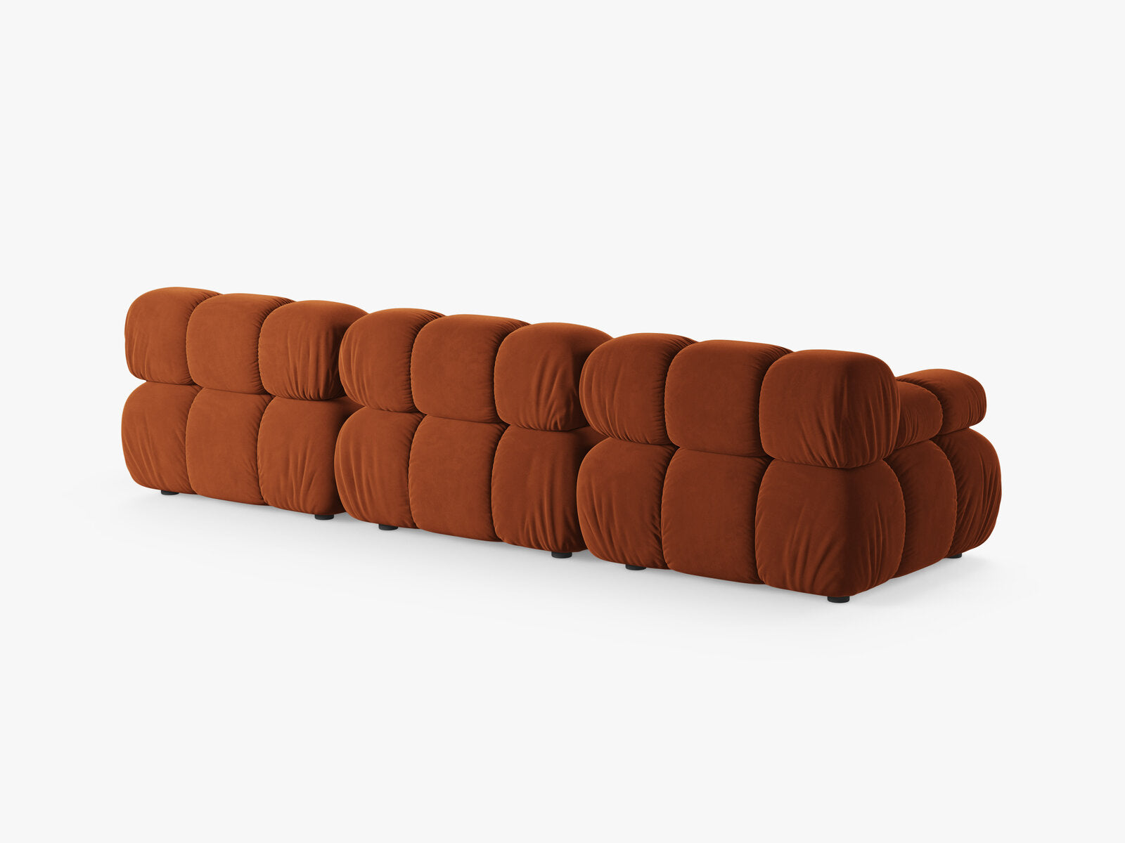 Micadoni Modulares Sofa Bellis 3-Sitzer Samt Bluvel Terrakotta