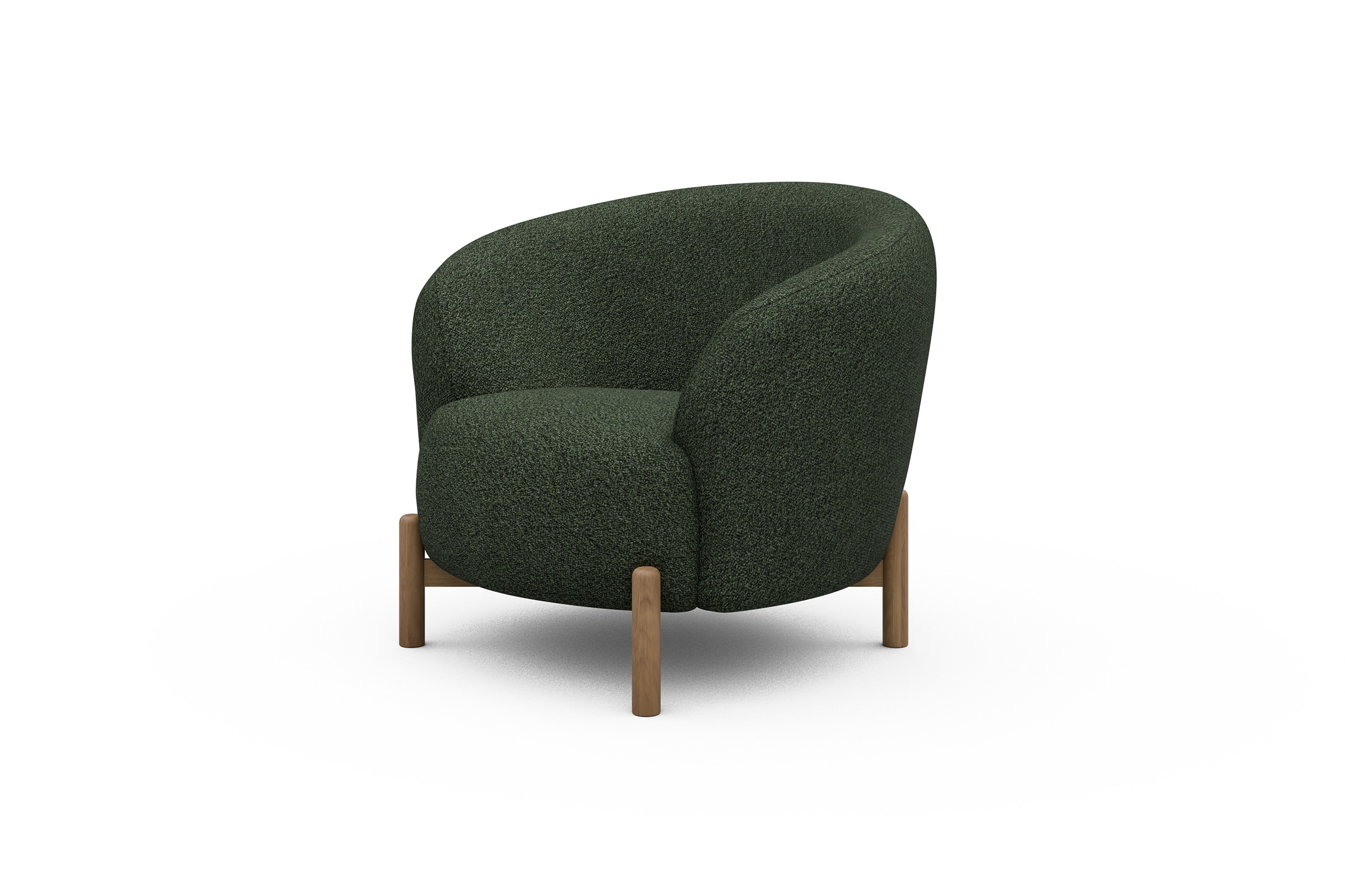 Sessel Ronda Holzbeine Eiche Natur Vanora-Deep-Green