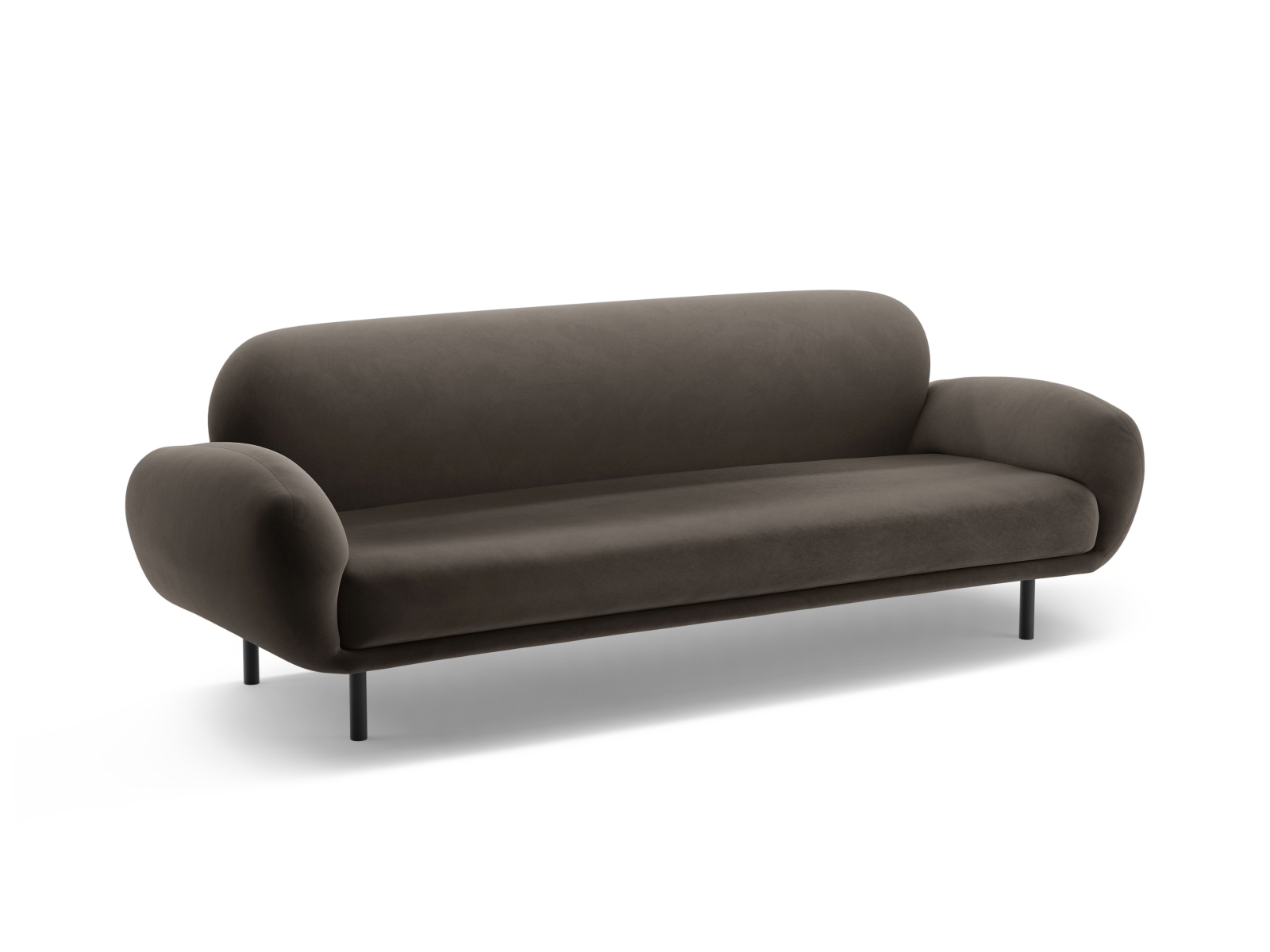 Micadoni Sofa Poppy 3-Sitzer Samt Casino Ebenholz