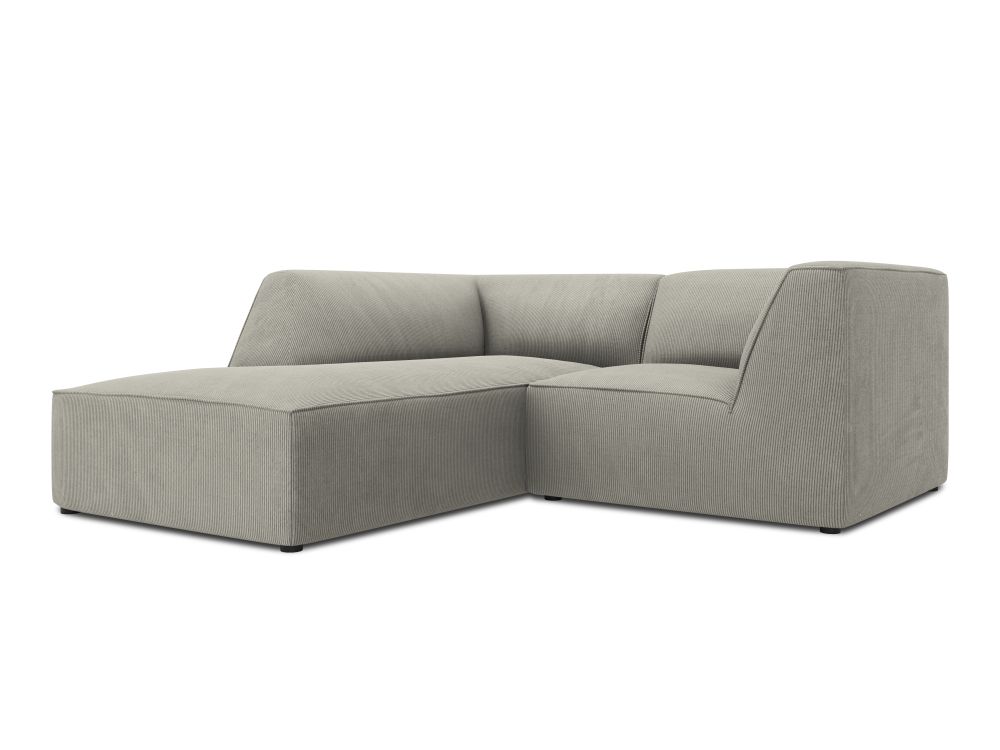 Cosmopolitan Design Ecksofa Siena 3-Sitzer Kord Scala Hellgrau Links