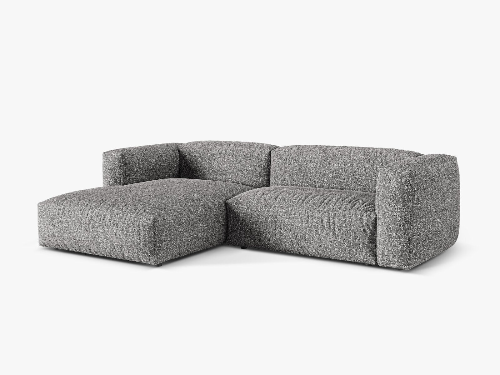 Micadoni Ecksofa Martina 2-Sitzer Links Boucle Monet Graphit