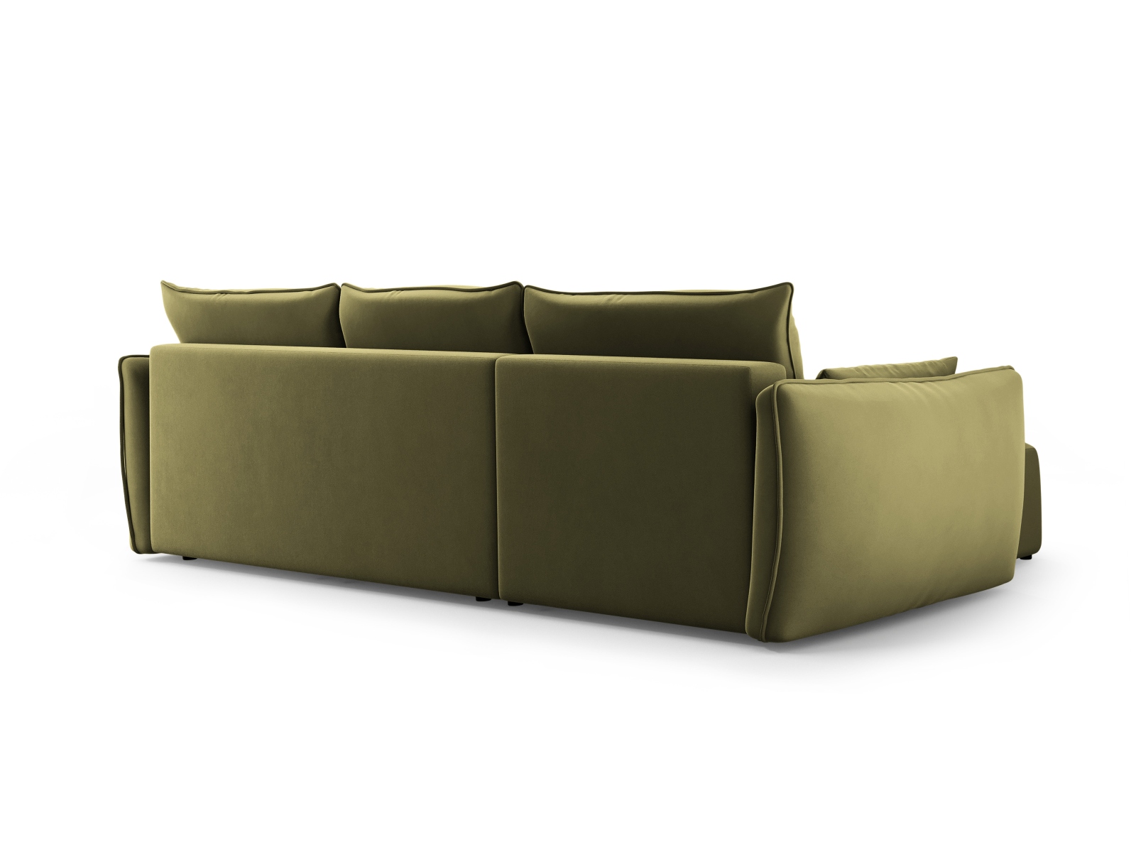 Cosmopolitan Design Ecksofa Matera 4-Sitzer mit Schlaffunktion Samt Salvador Grün Rechts