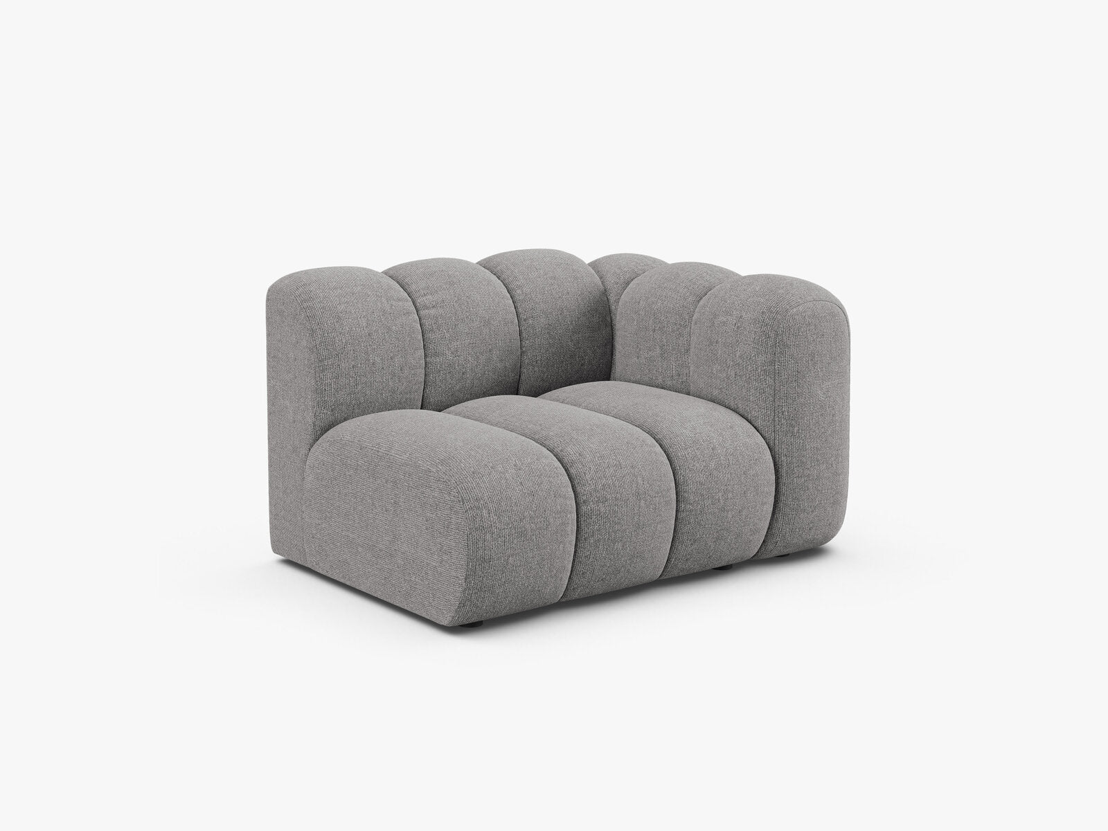 Micadoni Modul Lupine 1-Sitzer Rechts Chenille Eden Hellgrau