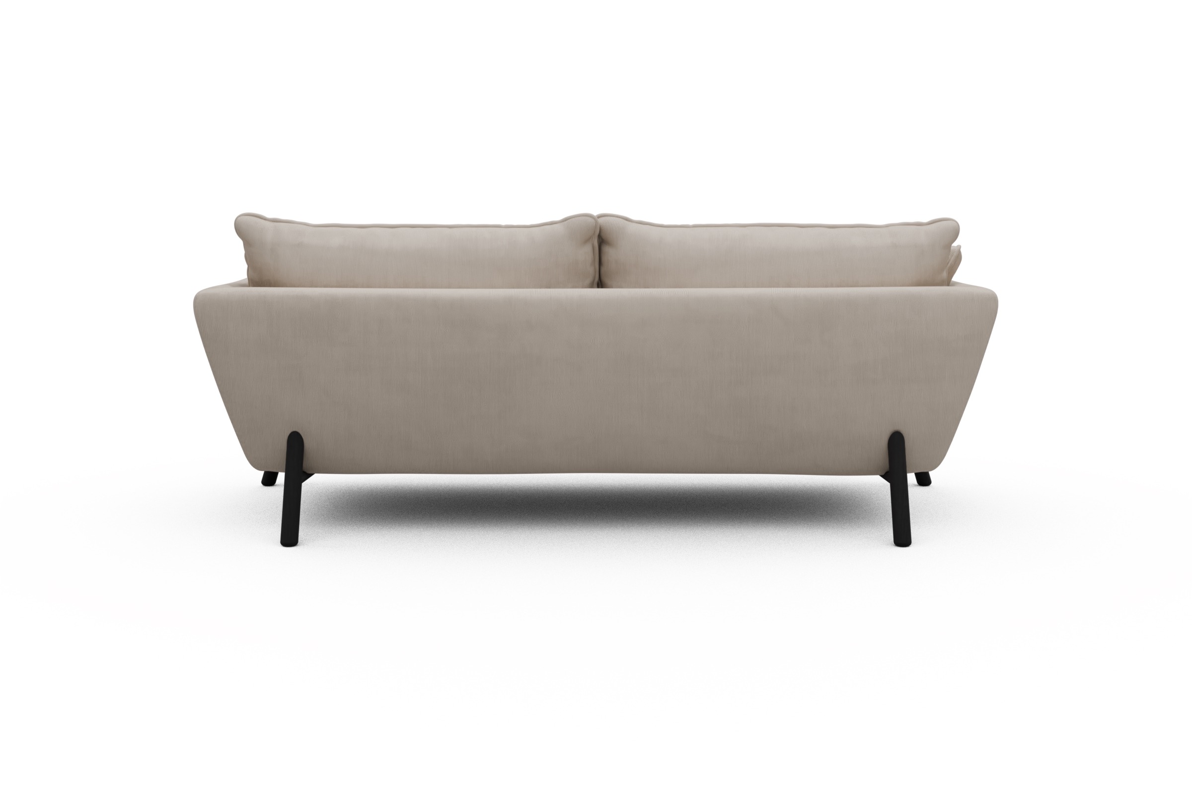Sofa Emil PREMIUM 3-Sitzer Beinfarbe Eiche Schwarz Cordufine-Off-White