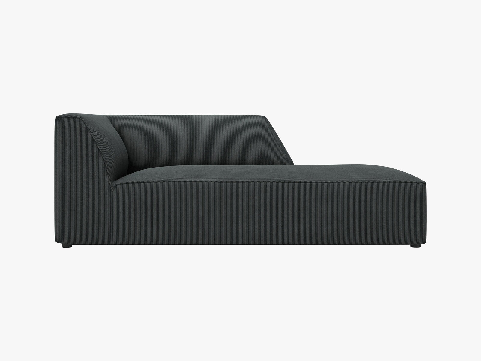Micadoni Recamiere Ruby 1-Sitzer Rechts Kord Scala Schwarz