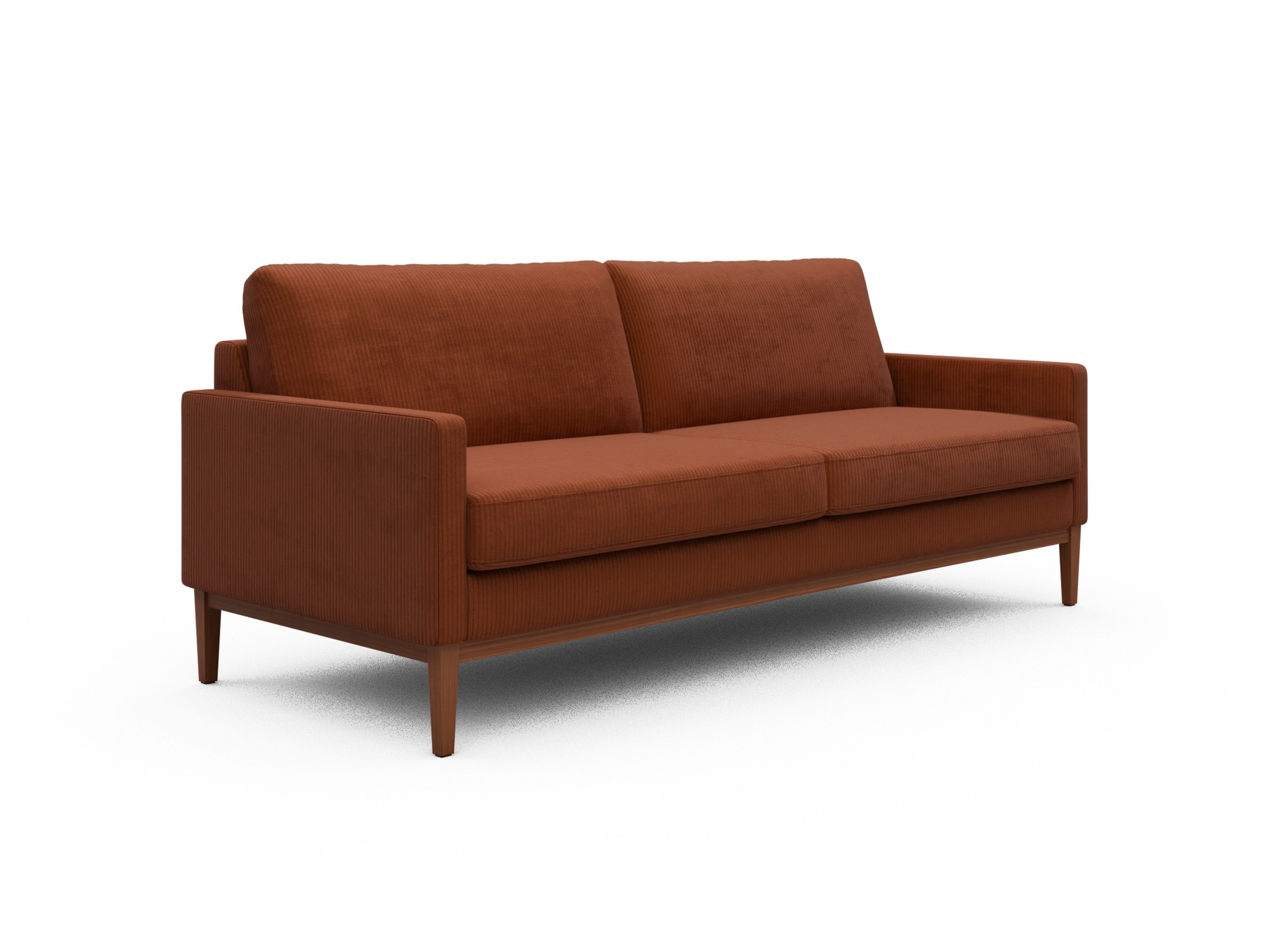 Skandi Home Sofa Bodo 3-Sitzer Corduroy-Burnt-Orange moebelfaktor