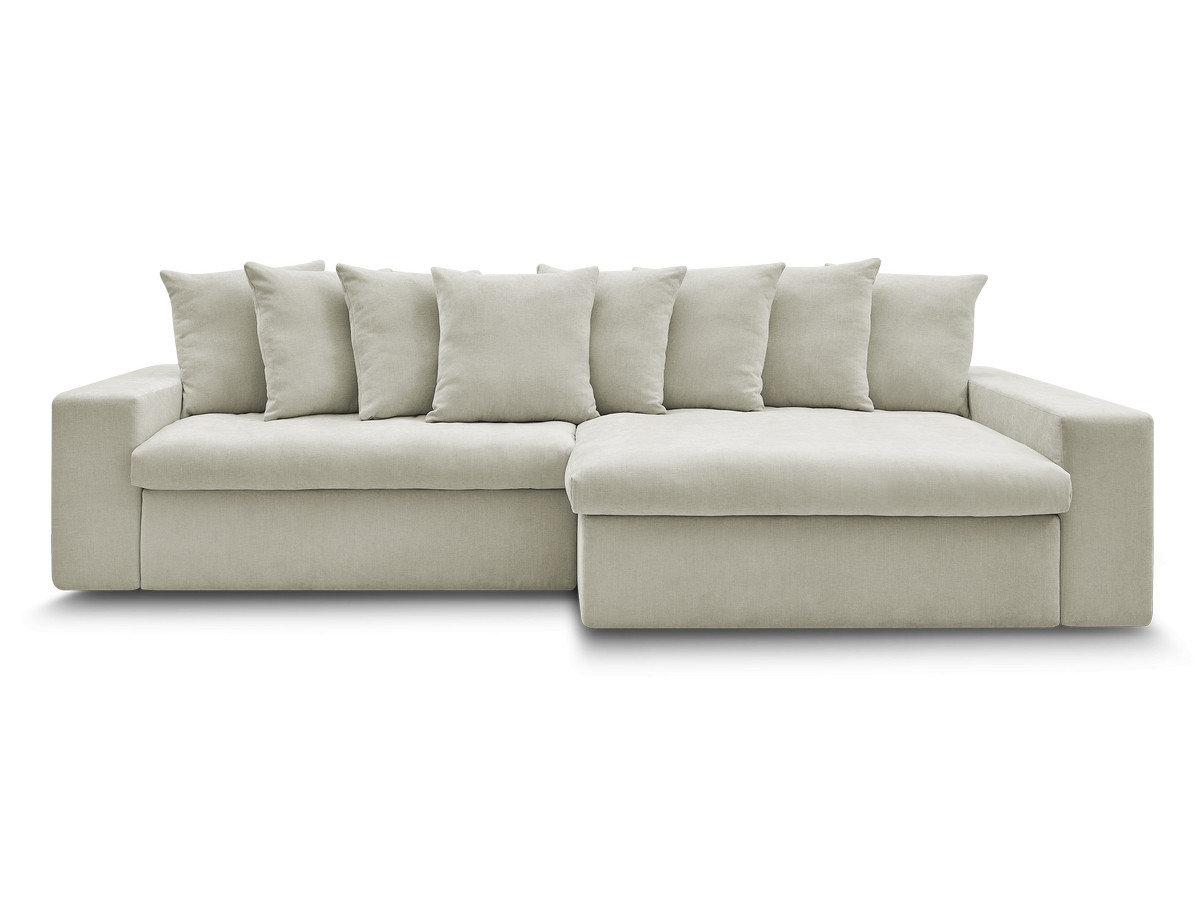 Bobochic Enore Ecksofa 330 × 100 cm Stoff Beige Ecke rechts