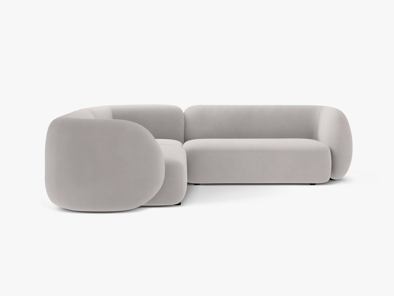 Micadoni Ecksofa Kate 5-Sitzer Samt Hellgrau