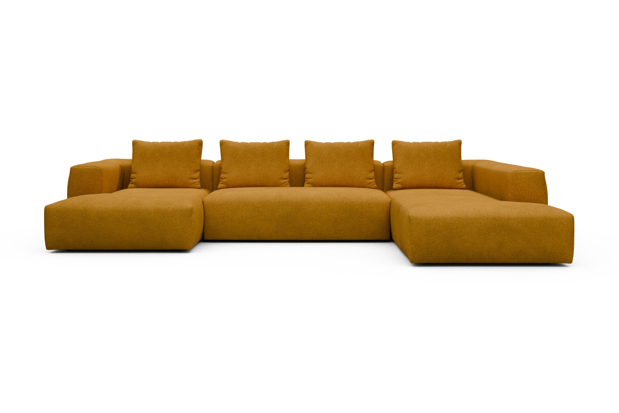Skandi Home Wohnlandschaft Fred Relax-Ecke rechts mit 2-Sitzer und Chaiselongue links Boucle-Ochre moebelfaktor