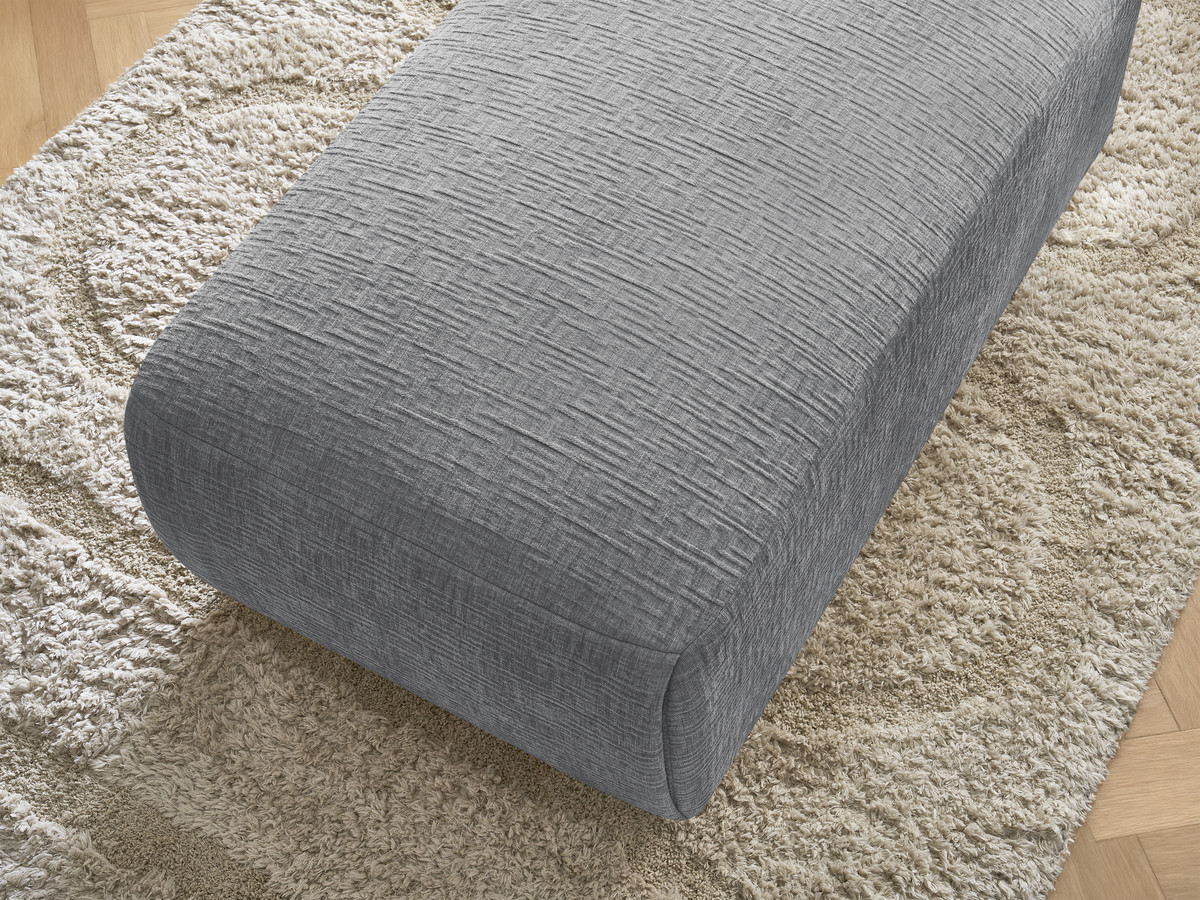 Bobochic Jana Pouf 63 × 114 cm Strukturstoff Dunkelgrau