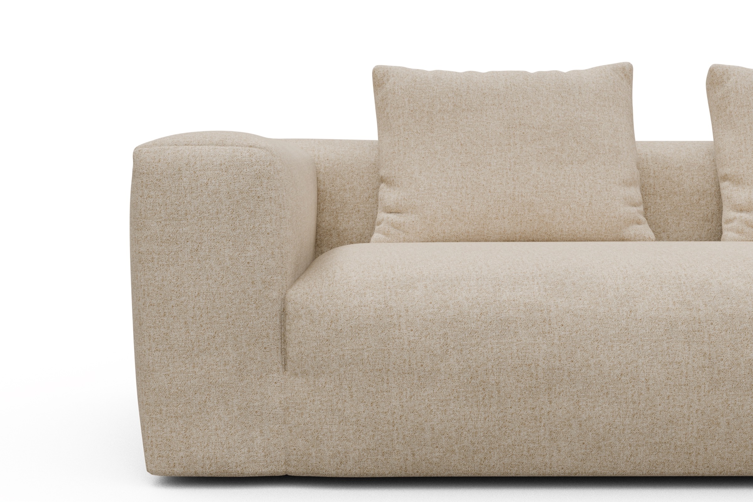 Ecksofa Fred Chaiselongue rechts mit 2,5-Sitzer Casone-Natural-Beige