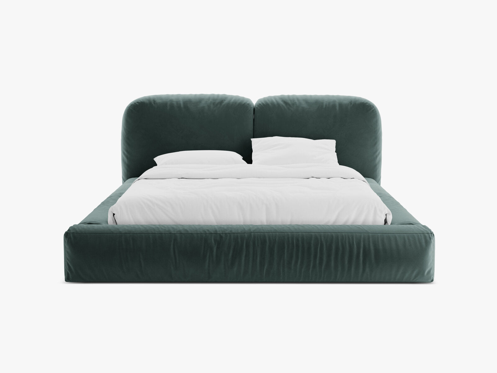 Micadoni Stauraumbett mit Kopfteil Martina Samt Vogue Petrol 180x200
