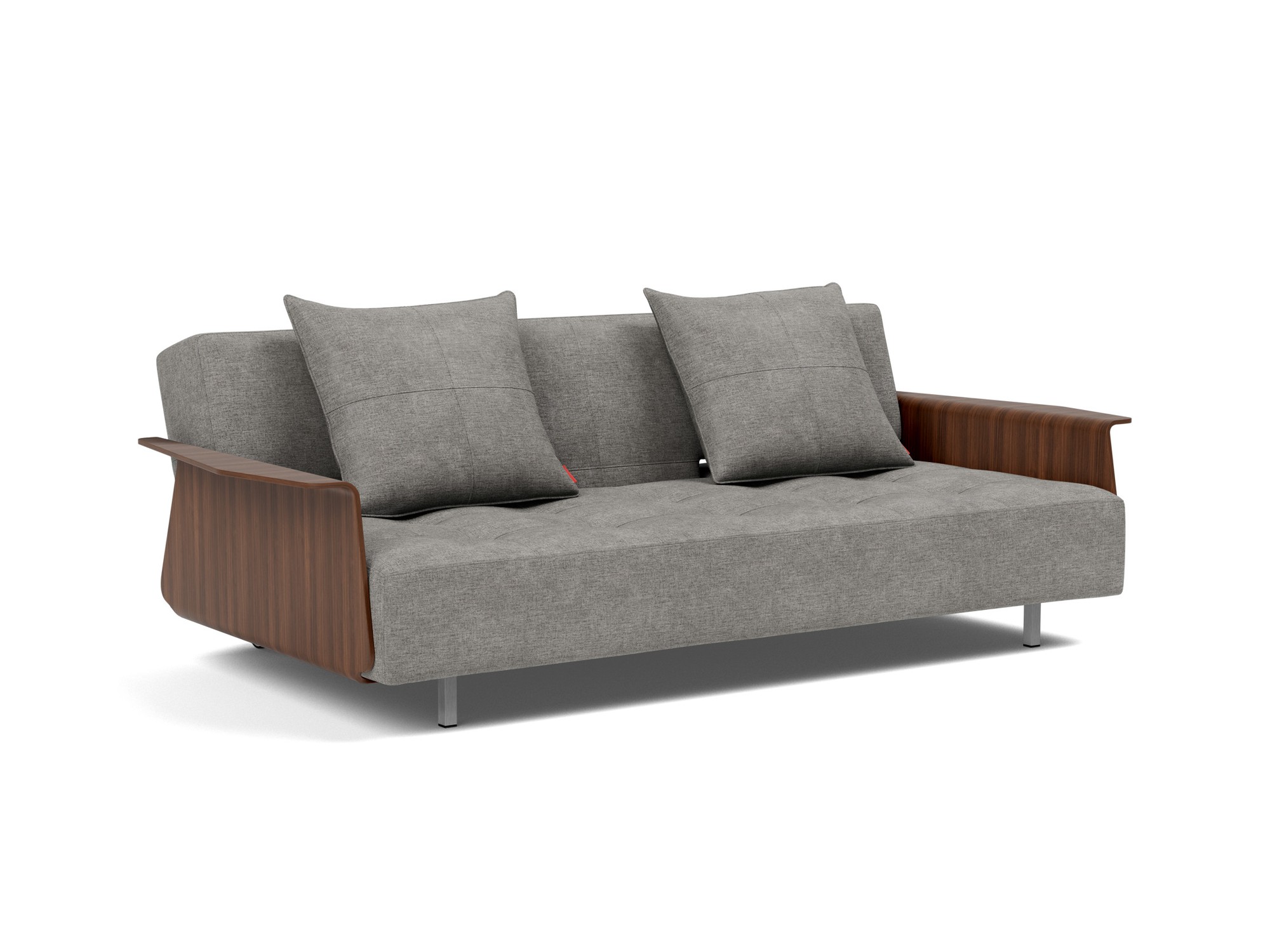Schlafsofa Long Horn D.E.L. mit Armlehnen Flachgewebe Avella 282-Warm-Grey