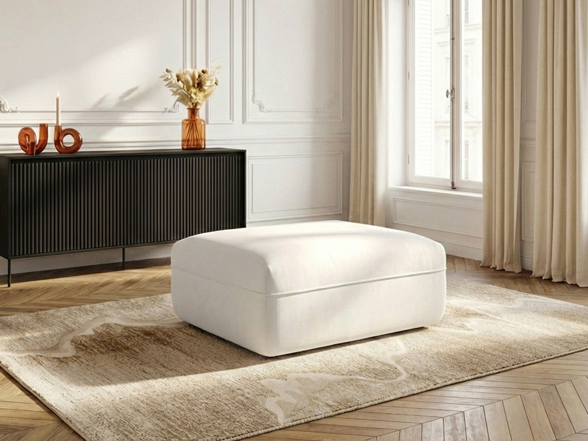 Bobochic Luigi Pouf Strukturstoff Weiß