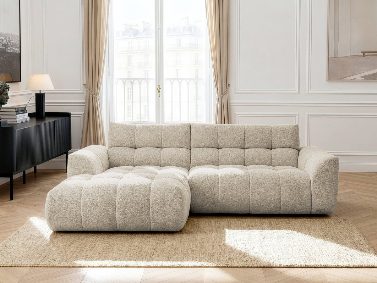 Bobochic Jaya Ecksofa Chenille Beige Ecke links