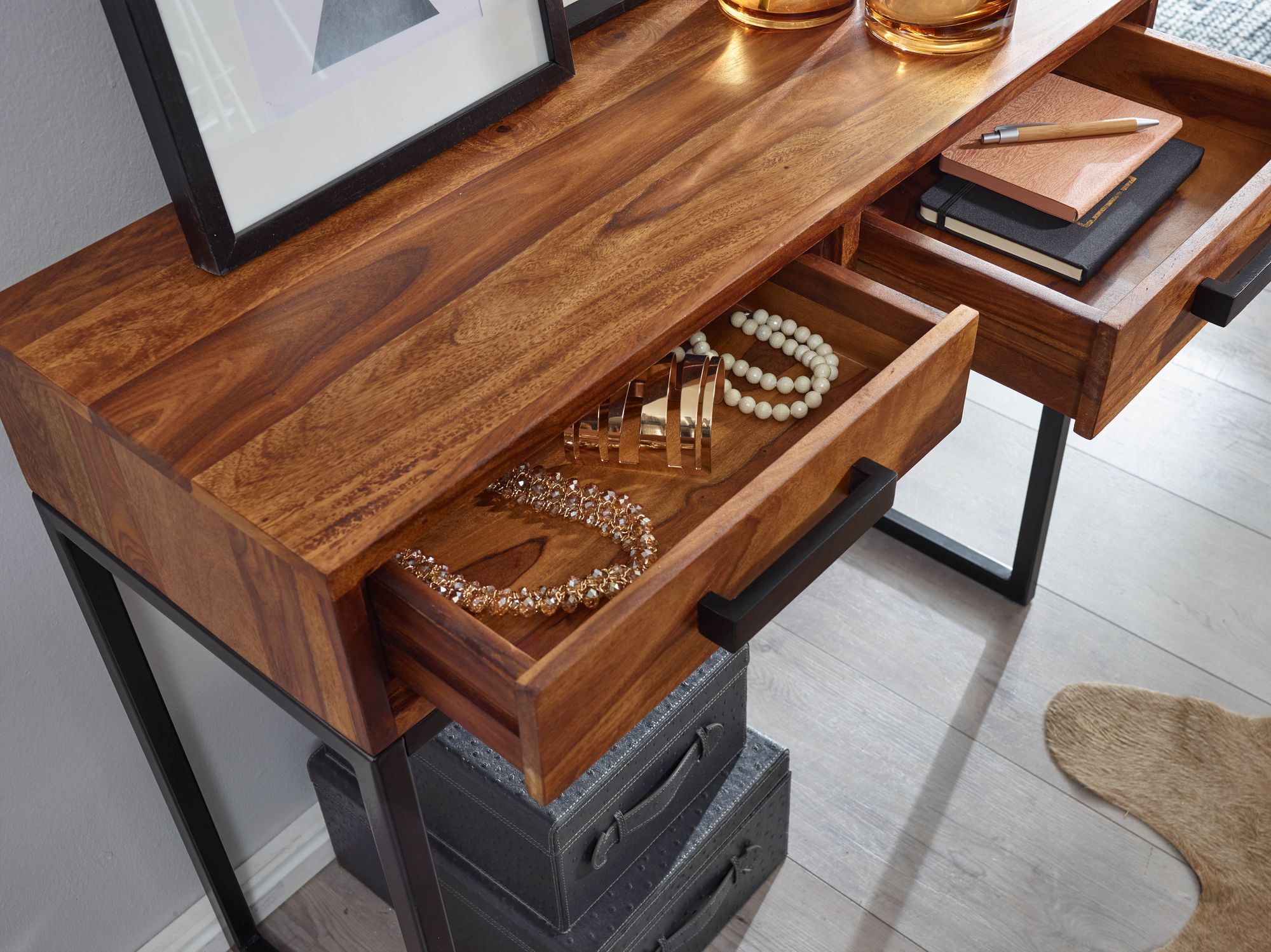 Konsolentisch Vildbjerg Massivholz Braun 90 × 35,5 × 76,5 cm