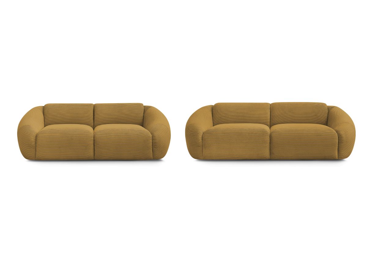 Bobochic Tina Sofa 5-Sitzer Cordsamt Gelb
