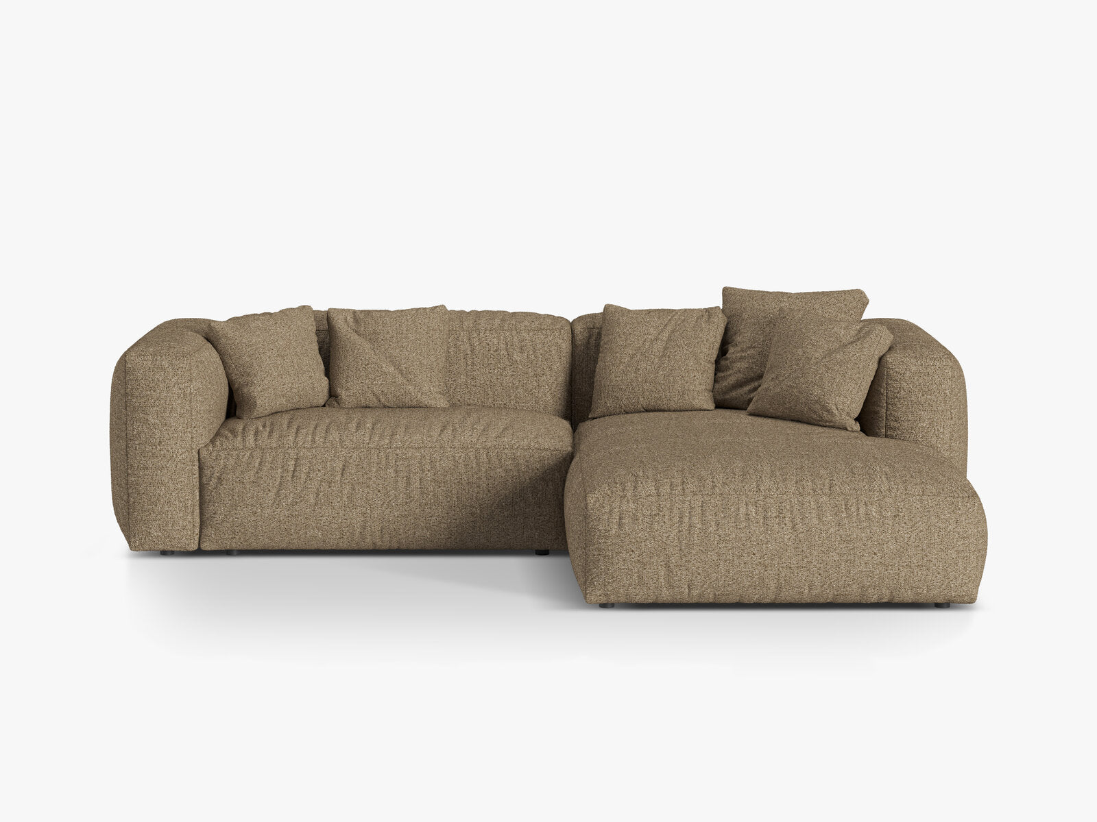 Micadoni Ecksofa Martina 2-Sitzer Rechts Boucle Monet Cappuccino