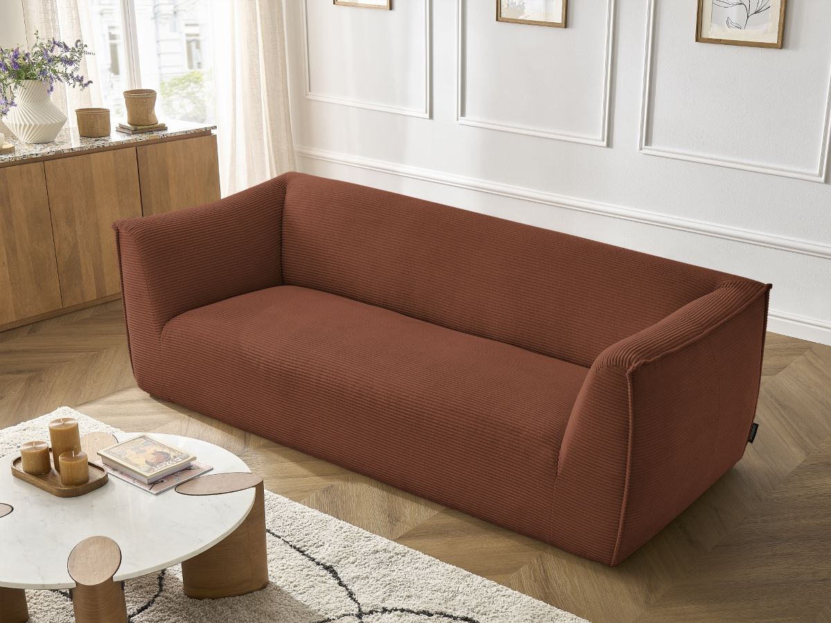 Bobochic Giorgia Sofa 3-Sitzer Cordsamt Orange