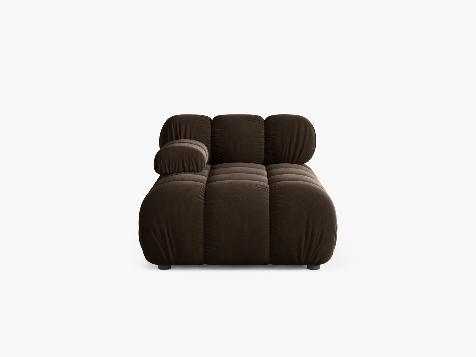Micadoni Recamiere Bellis Links Samt Bluvel Dunkelbraun