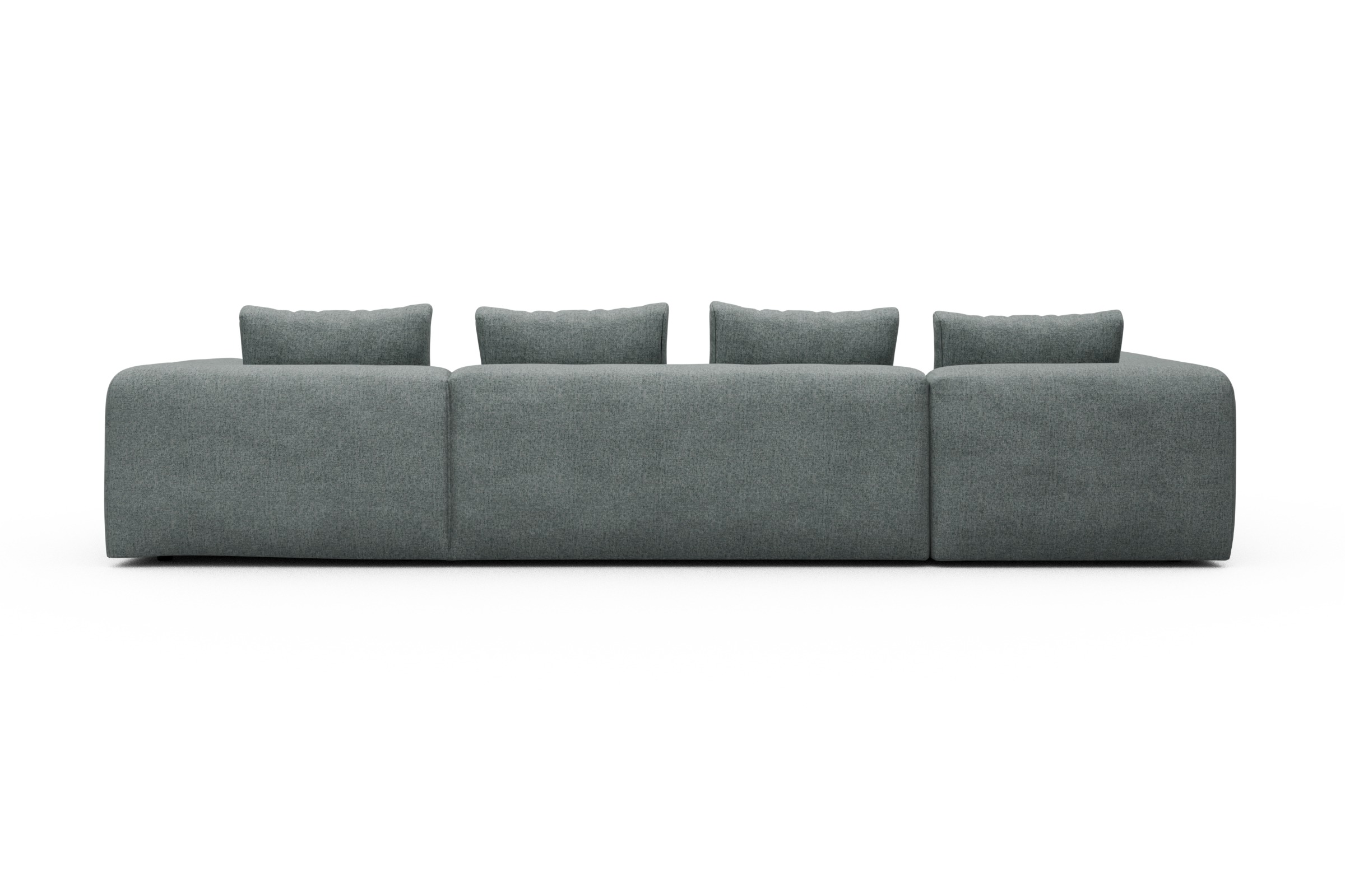 Wohnlandschaft Fred Chaiselongue rechts mit 2-Sitzer und lange Armlehne links Casone-Light-Mixed-Green