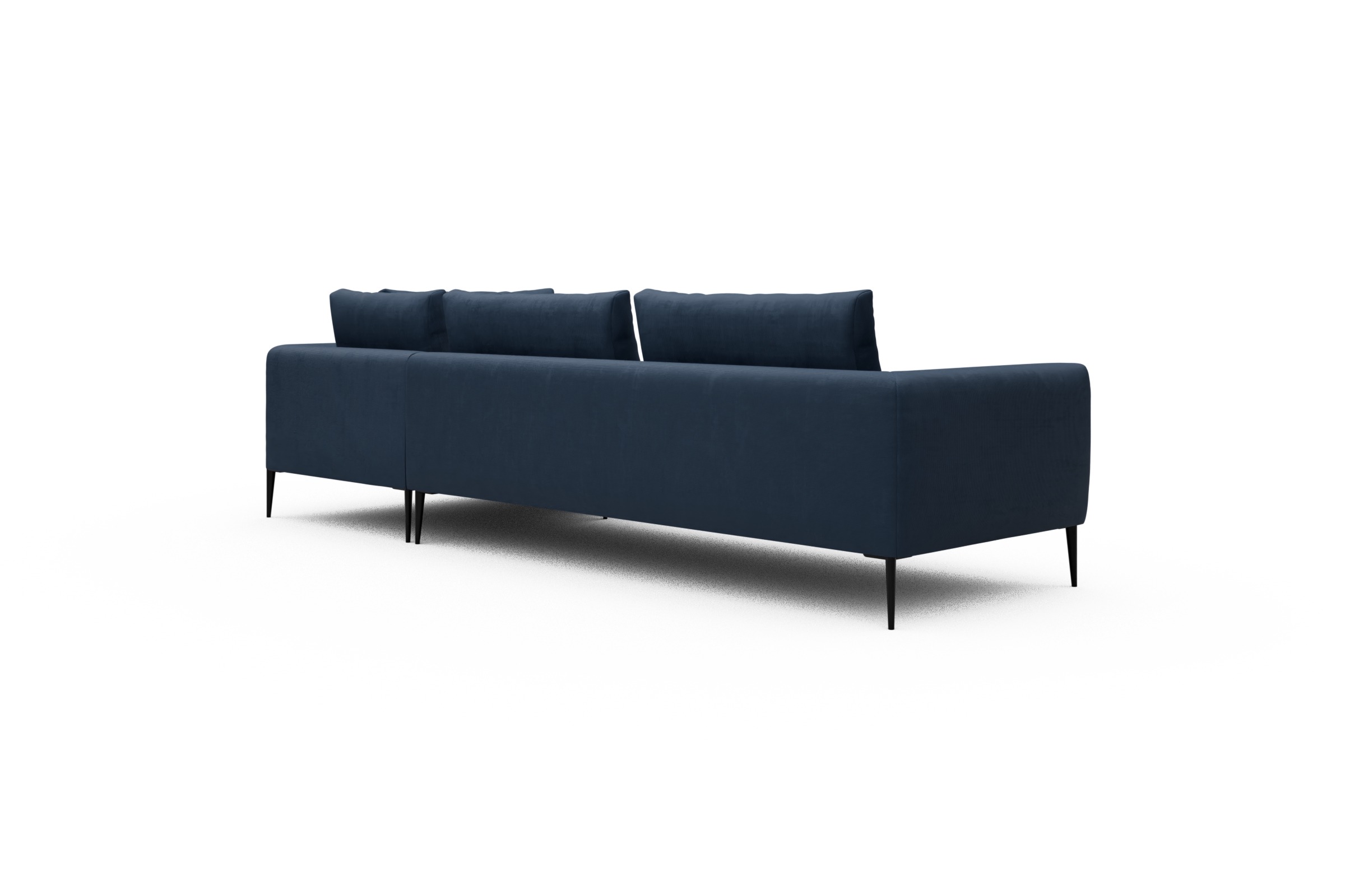 Ecksofa Paul Relax-Ecke links mit 3-Sitzer Cordufine-Royal-Blue