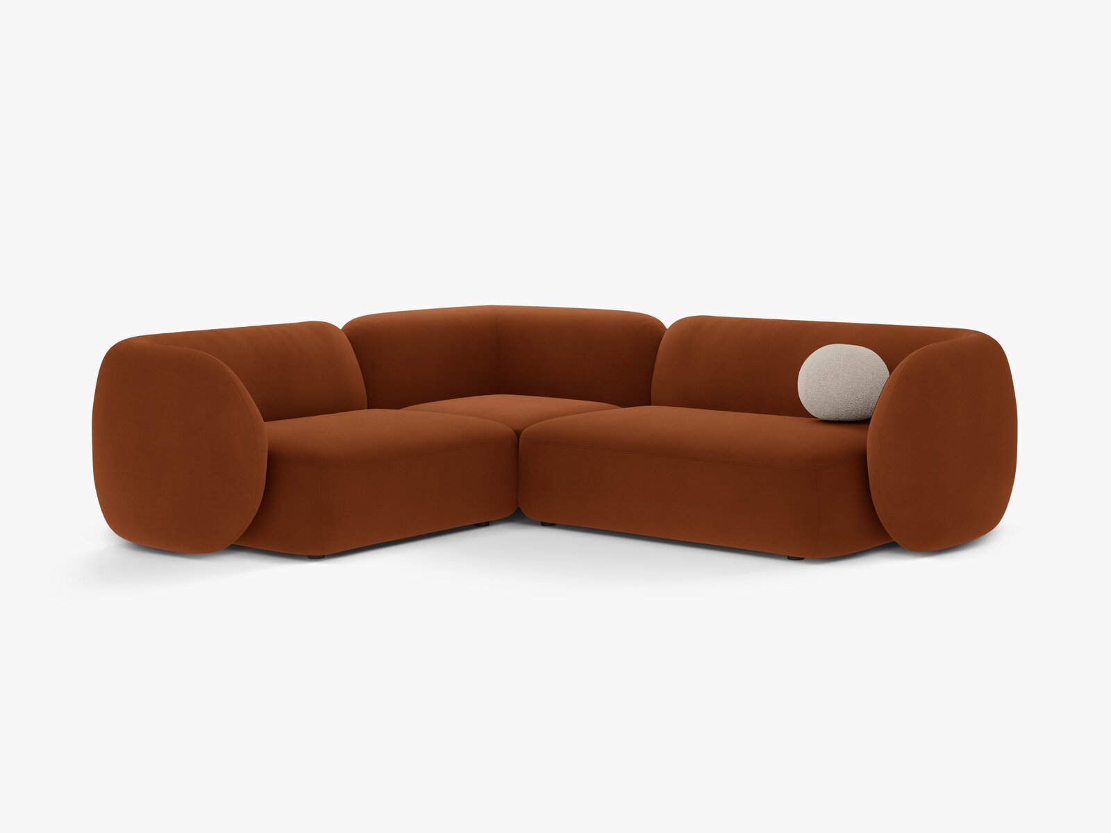 Micadoni Ecksofa Kate 4-Sitzer Links Samt Terrakotta