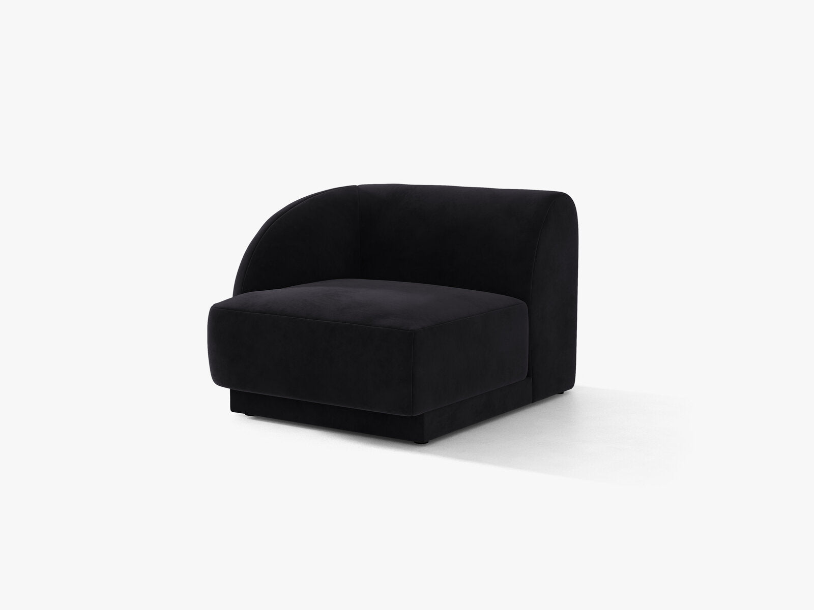 Micadoni Eckmodul Miley 1-Sitzer Samt Venus Schwarz Links