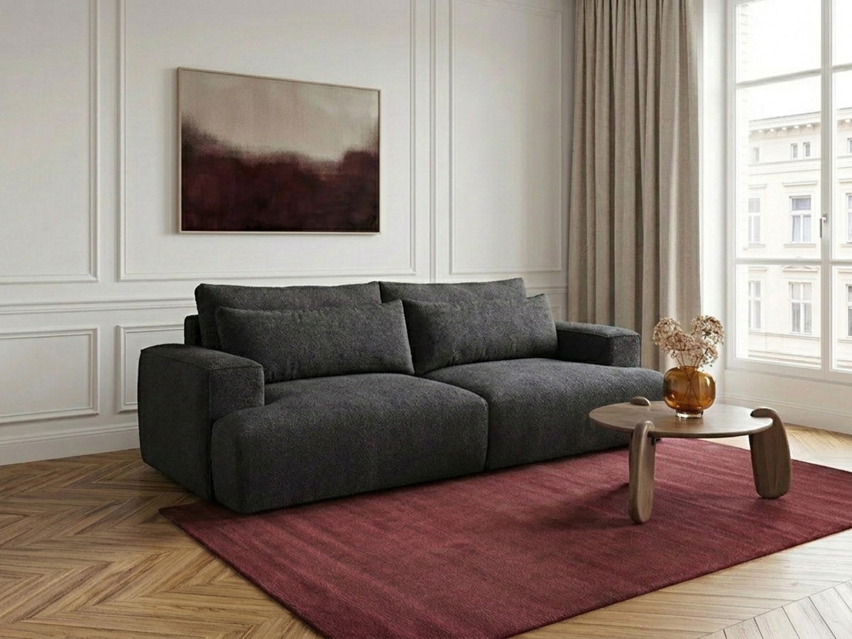 Bobochic Twiny Sofa 3-Sitzer Stoff Dunkelgrau