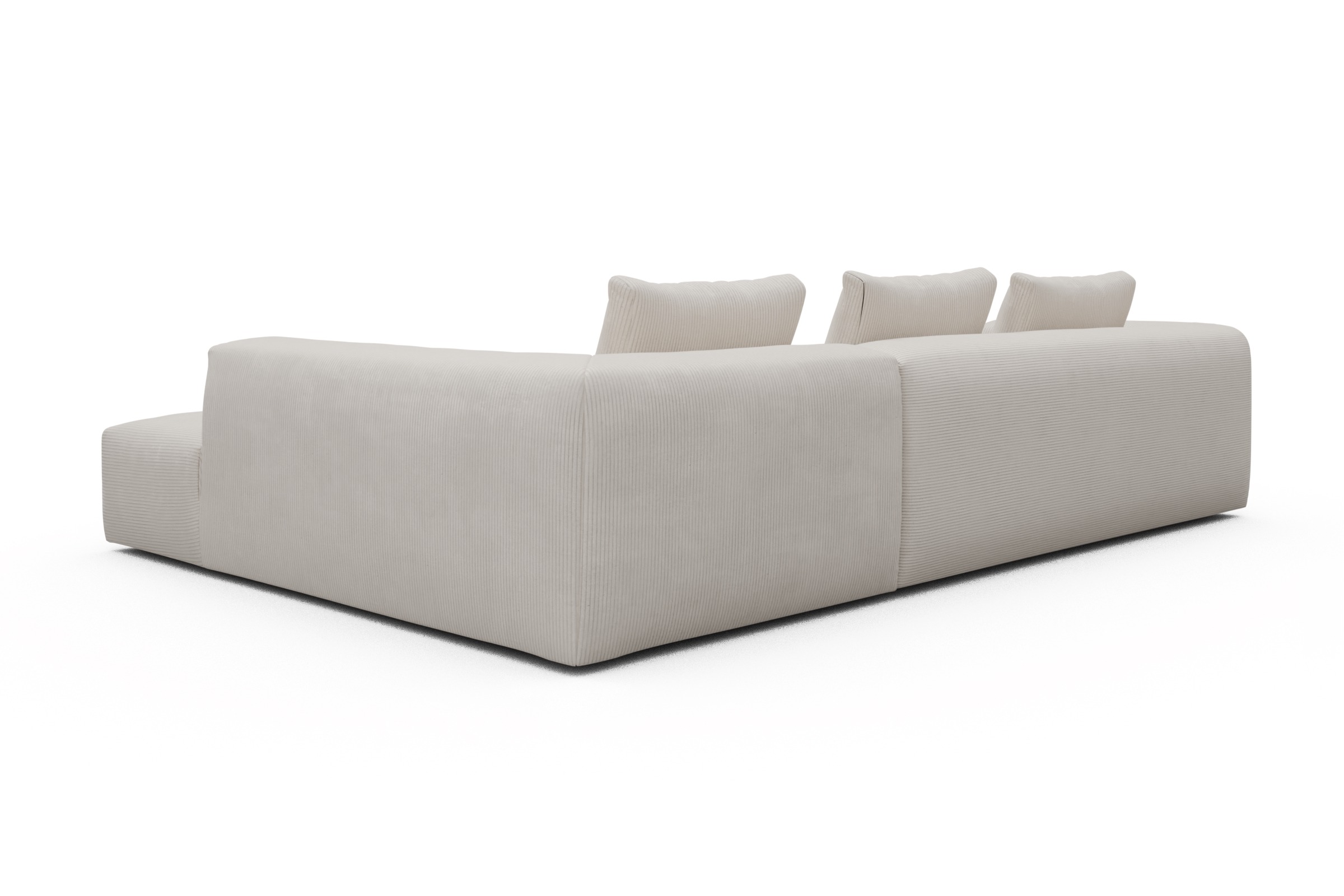Ecksofa Fred Relax-Ecke rechts mit 2,5-Sitzer Corduroy-Ivory