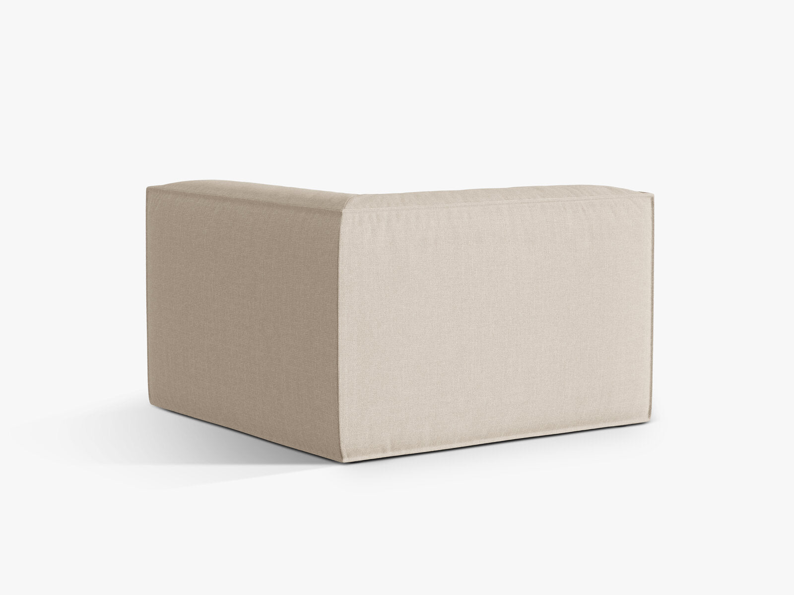 Micadoni Eckmodul Nuria 1-Sitzer Strukturierter Stoff Beige