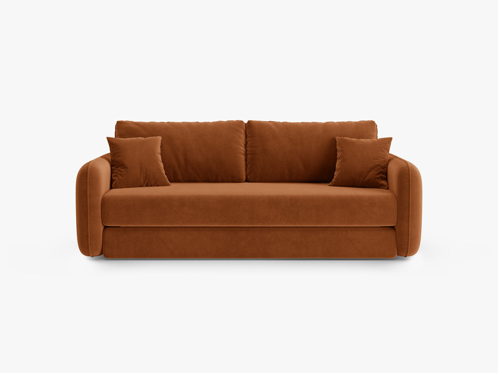Micadoni Sofa mit Schlaffunktion Dormi 3-Sitzer Samt Salvador Terrakotta