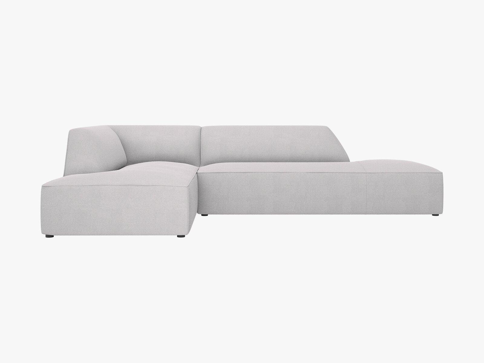 Micadoni Ecksofa Ruby 4-Sitzer Links Strukturierter Stoff Ottawa Hellgrau