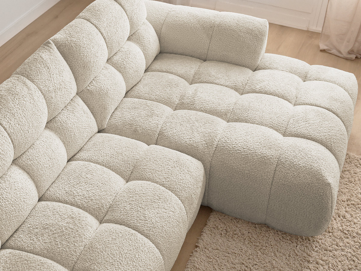 Bobochic Jaya Ecksofa Chenille Beige Ecke rechts