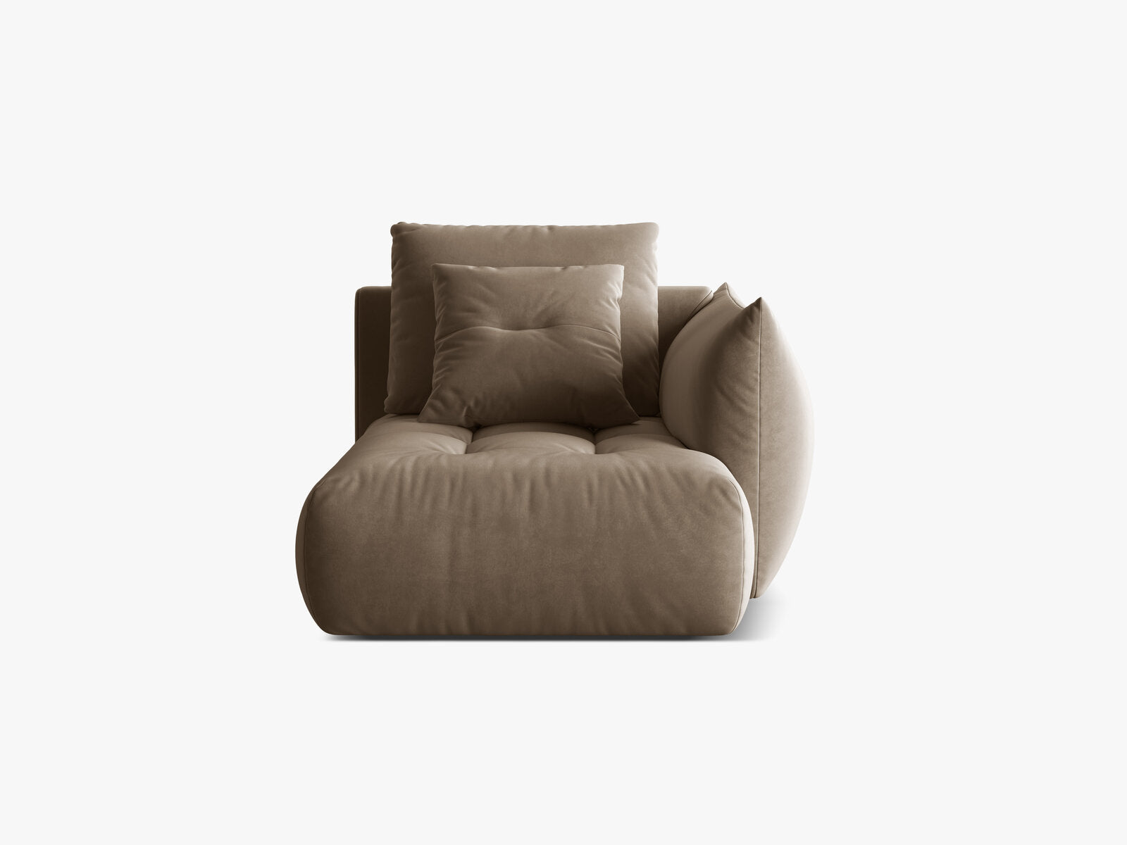 Micadoni Bloom Chaiselongue Rechts Samt Casino Hellbraun