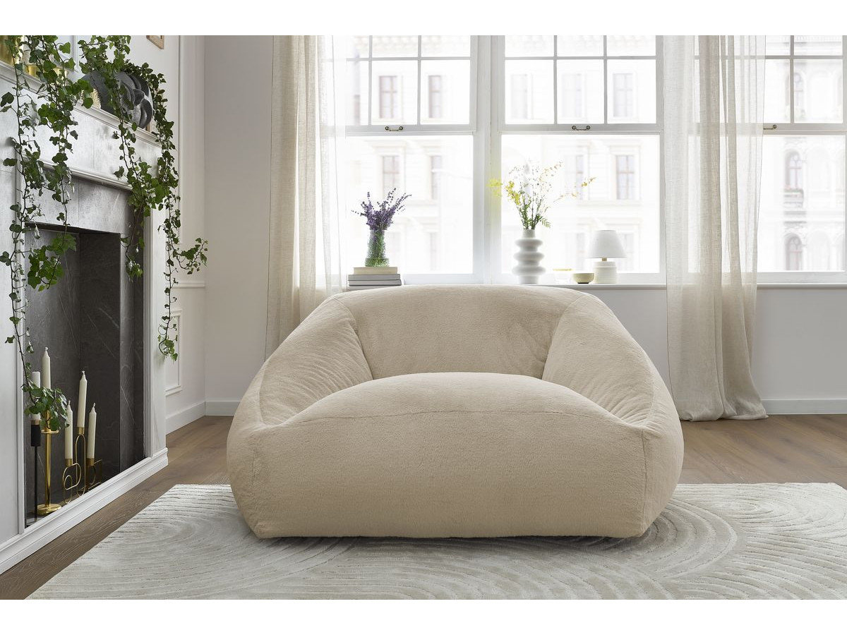 Bobochic Lilibet Pouf Kunstfell Beige