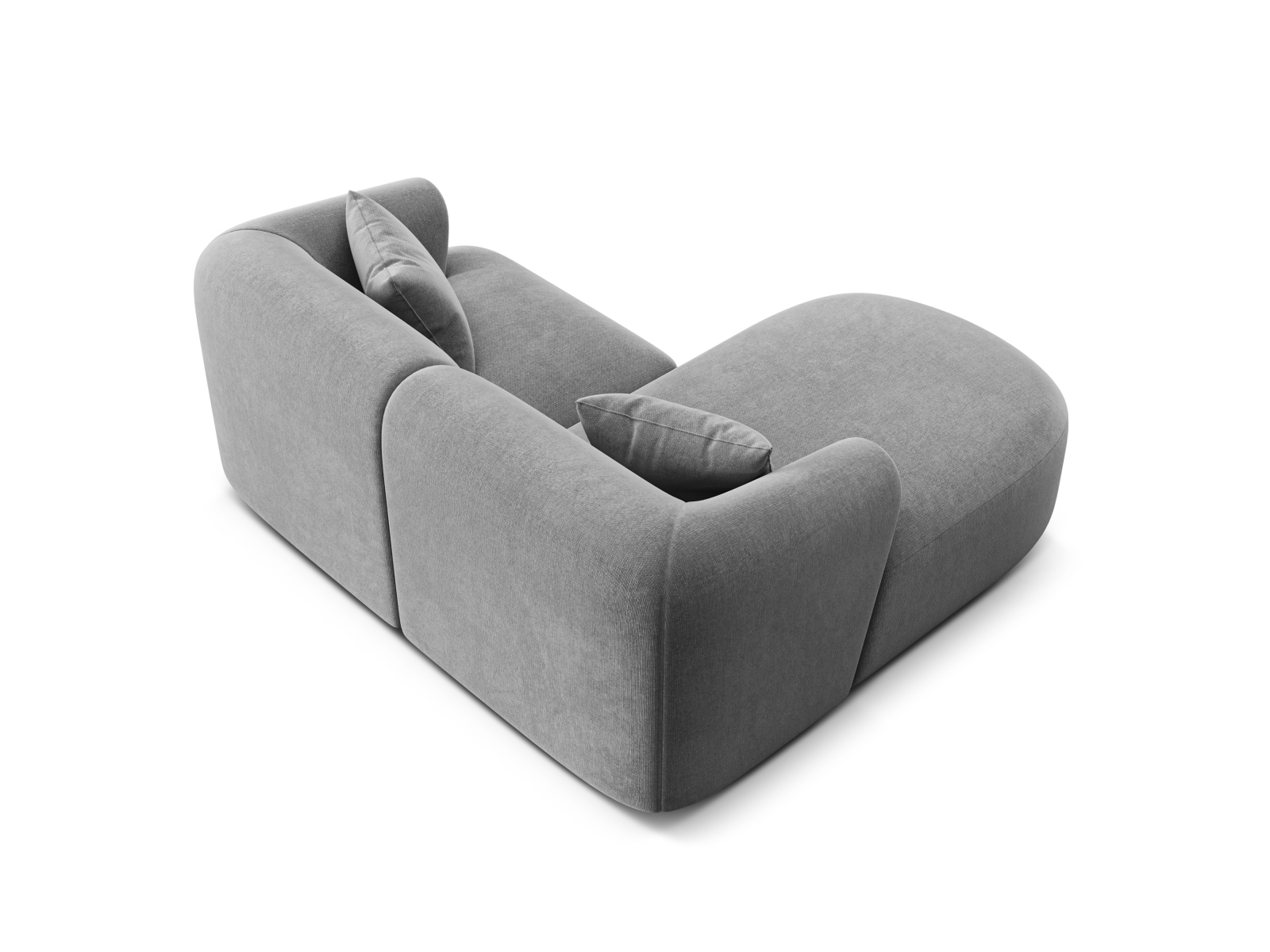 Cosmopolitan Design Ecksofa Campi 3-Sitzer Samt Vogue Grau Links