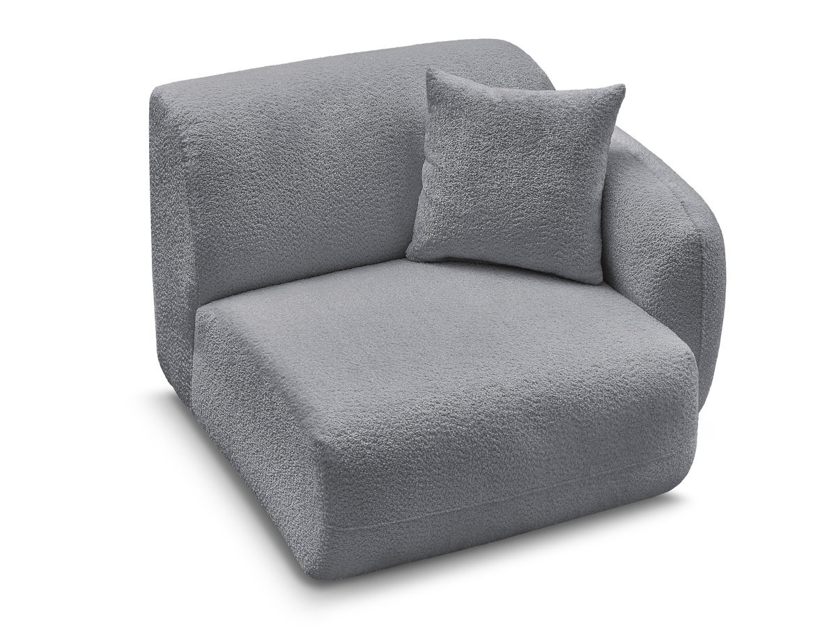 Bobochic Anda Sofamodul 1-Sitzer 104 × 103 cm Chenille Grau Ecke rechts