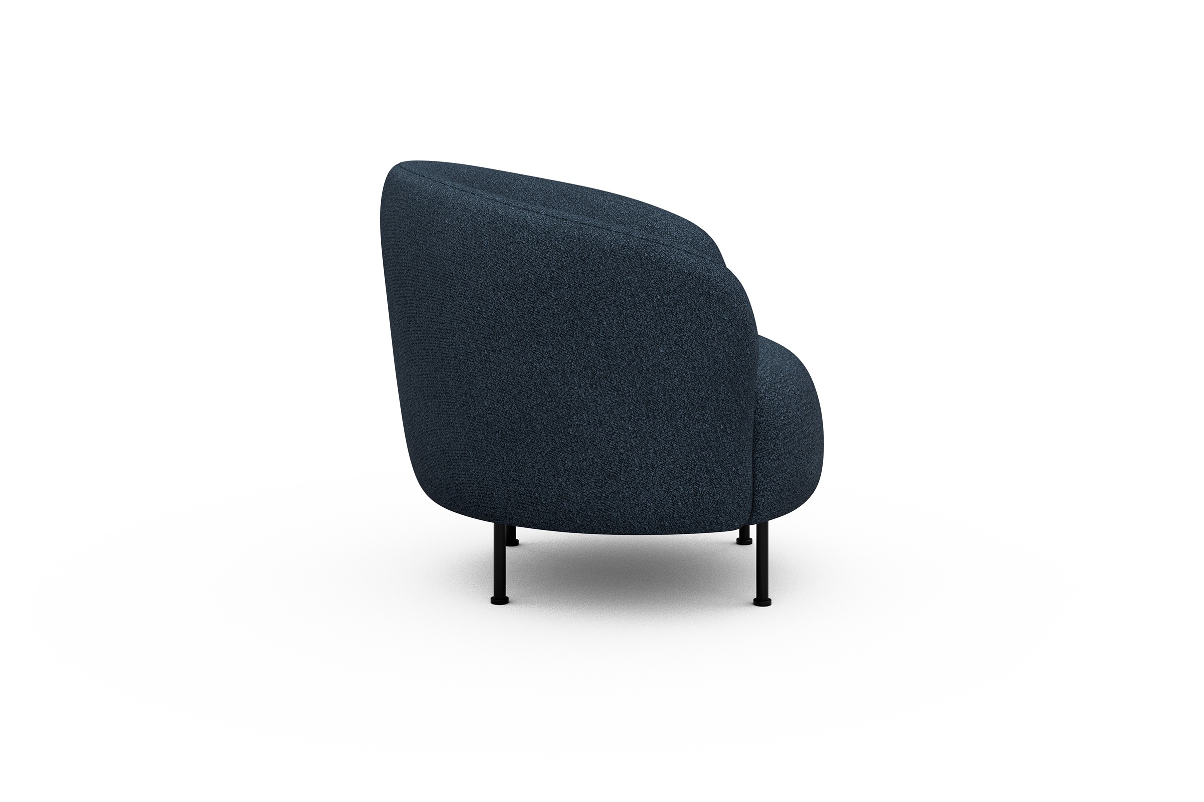 Sessel Ronda Metallbeine Schwarz Boucle-Blue