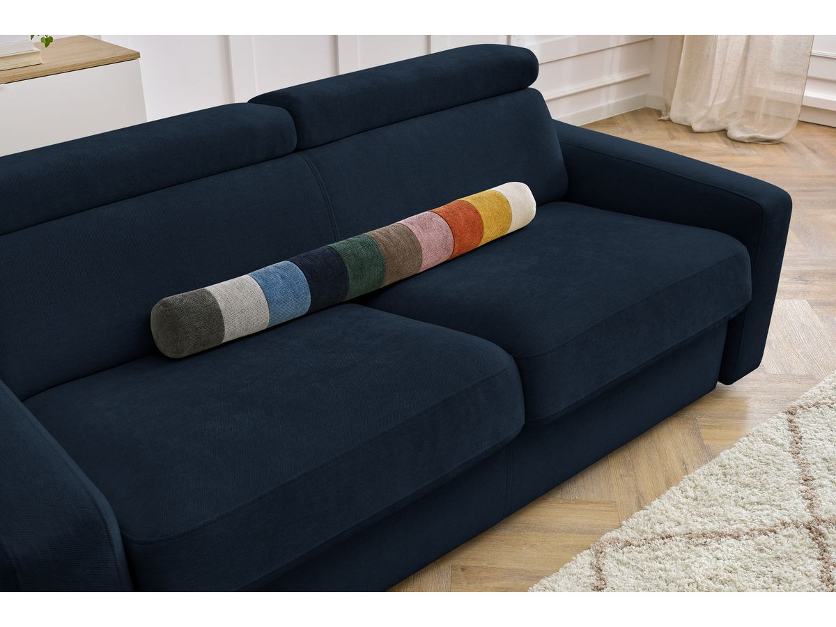 Bobochic Monaco Schlafsofa 3-Sitzer Stoff Dunkelblau, Liegefläche 140 × 190 cm