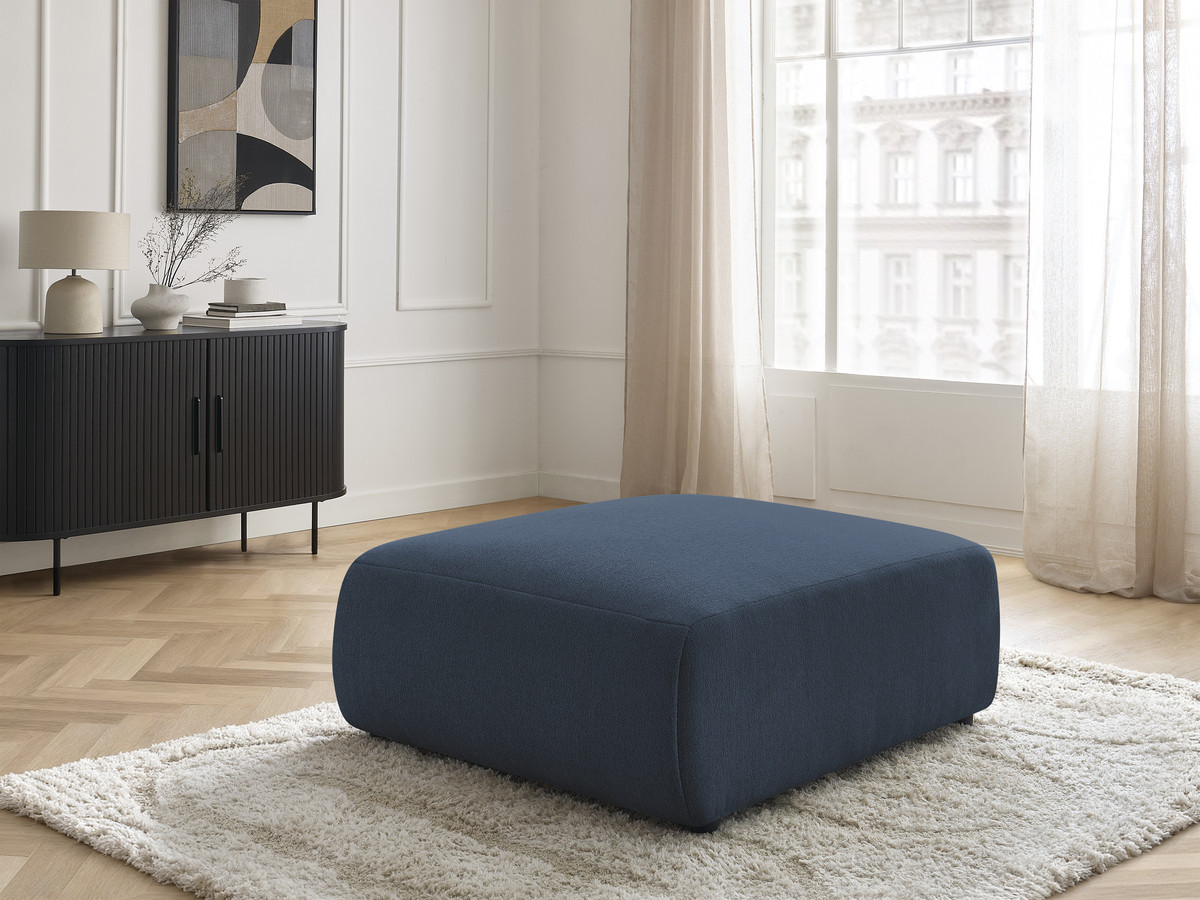 Bobochic Jana Pouf 94 × 114 cm Melange-Stoff Blau
