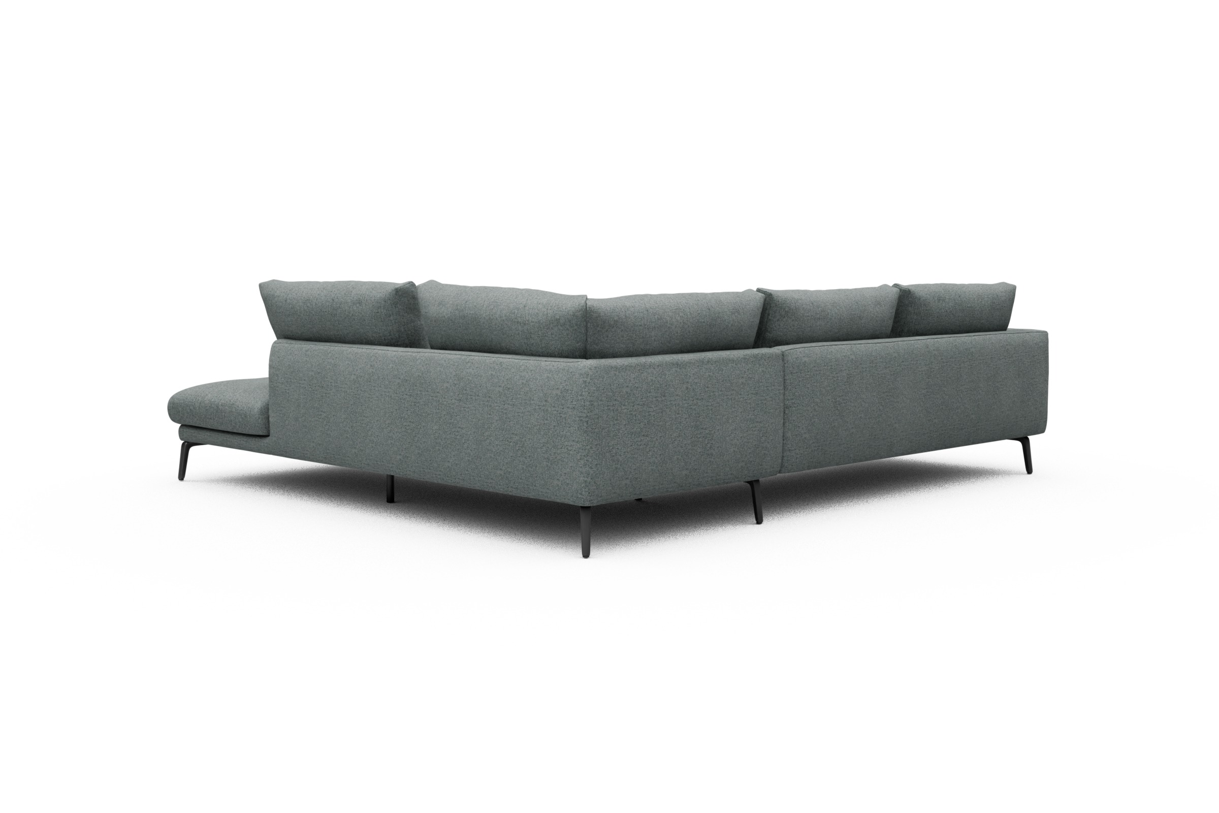 Ecksofa Karl Relax-Ecke rechts mit 2,5-Sitzer Casone-Light-Mixed-Green